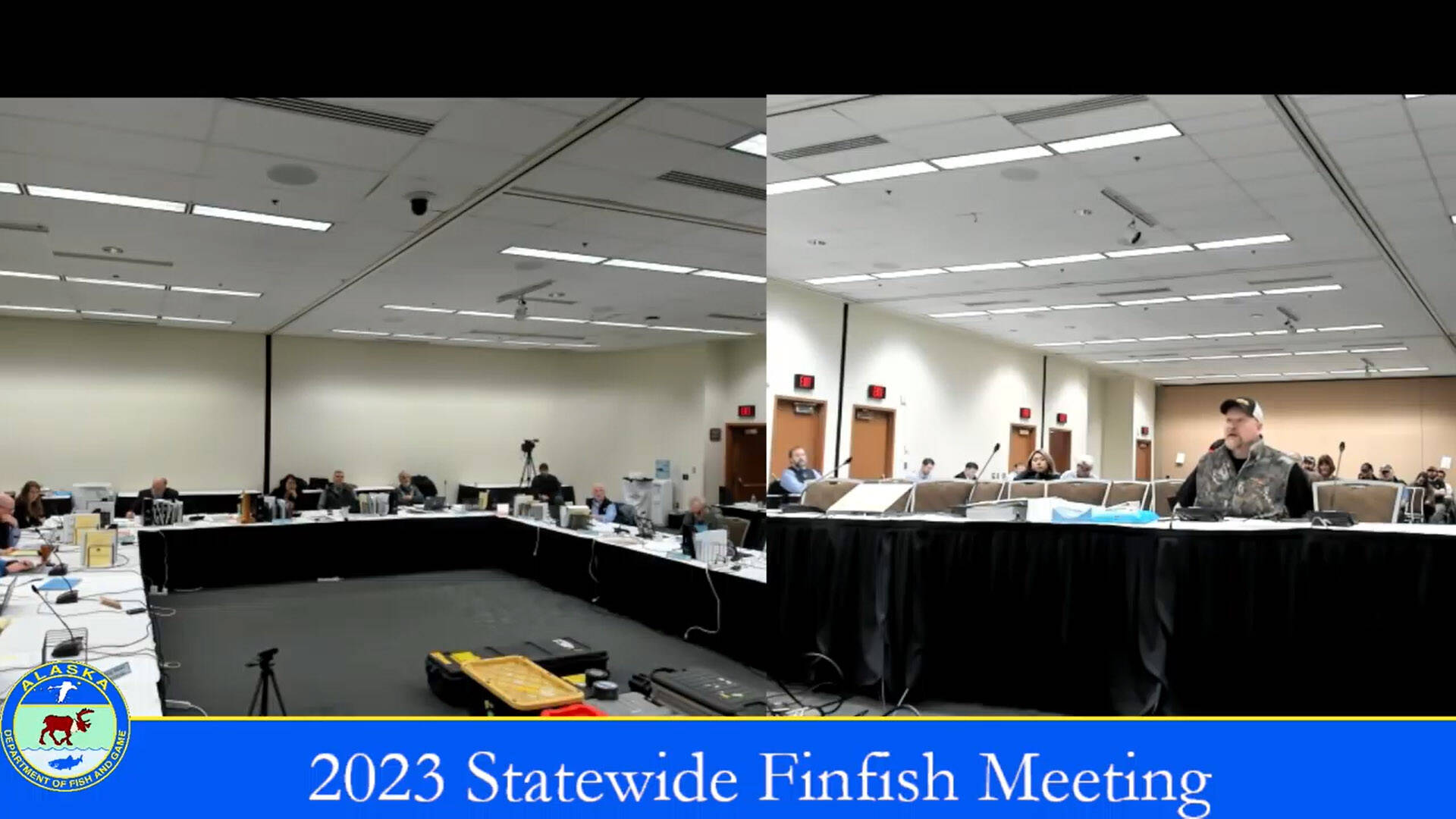 Glen Trombley, a Kenai River personal use guide, testifies to the Alaska Board of Fisheries during the 2023 Statewide Finfish Meeting on March 10, 2023 at the Egan Civic & Convention Center in Anchorage Alaska. (Screenshot)