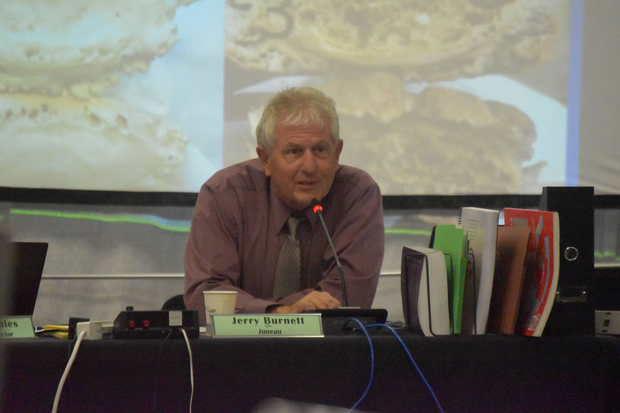 Jerry Burnett, chair of the Board of Game, speaks during their Southcentral meeting on Friday, March 17, 2023, at the Soldotna Regional Sports Complex in Soldotna, Alaska. (Jake Dye/Peninsula Clarion)