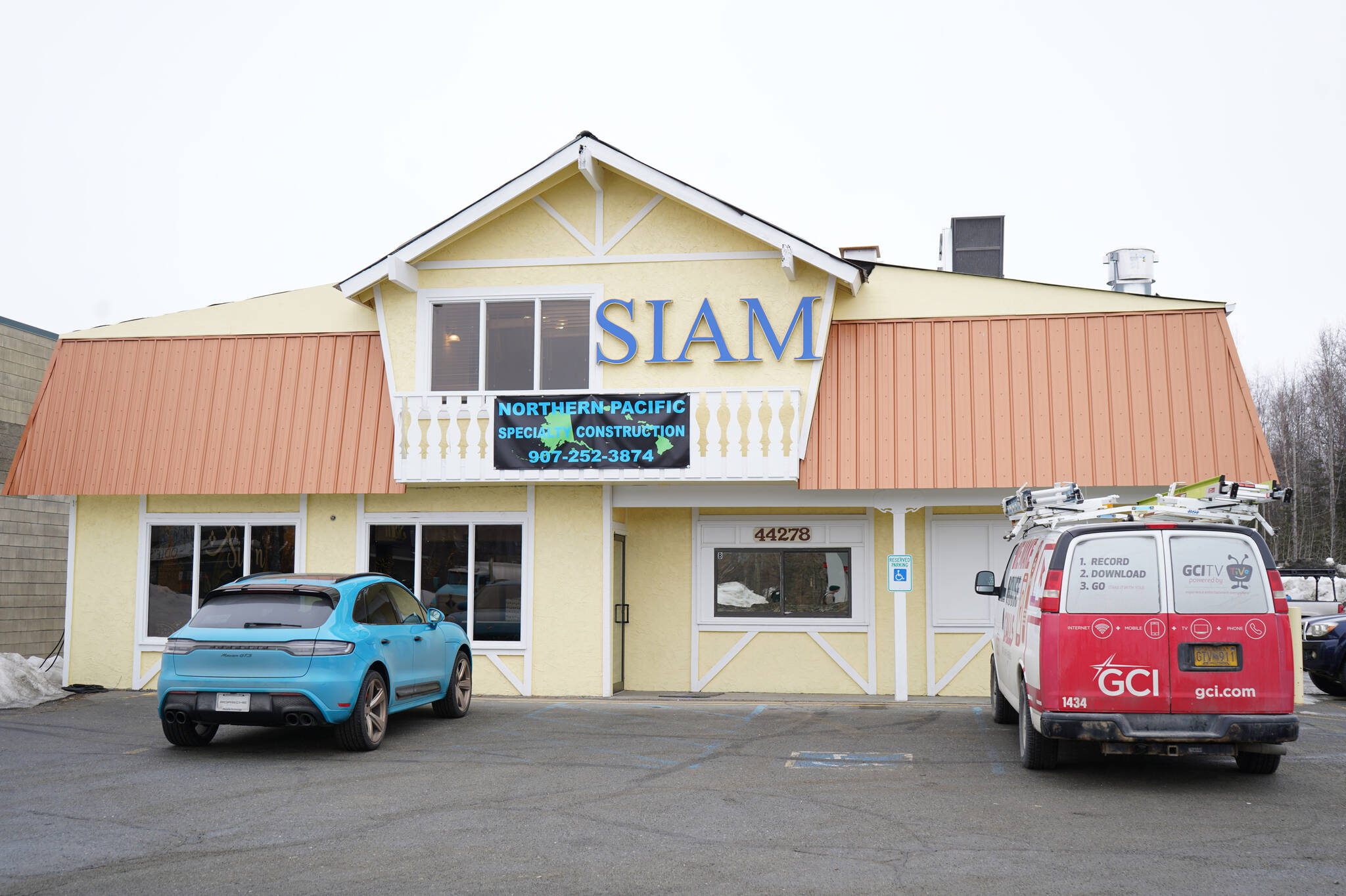 The exterior of the new Siam Noodles and Food location in Soldotna, Alaska is seen on Tuesday, March 28, 2023. (Jake Dye/Peninsula Clarion)