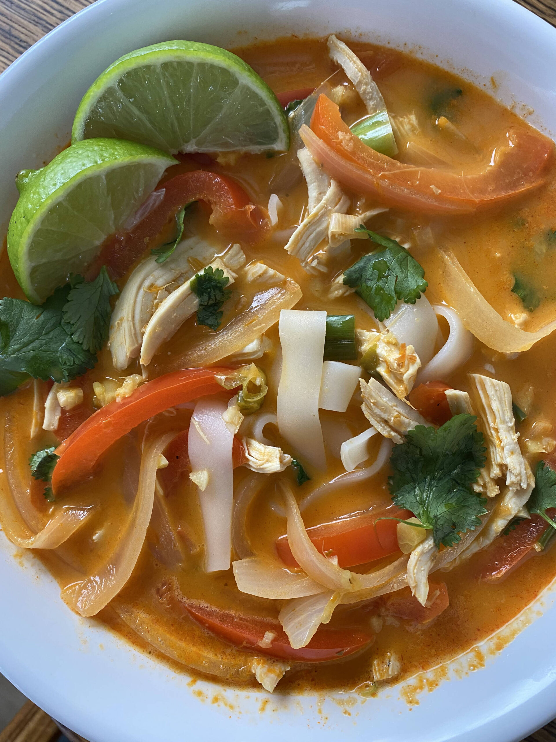 Thai coconut red curry soup can be made as spicy or mild as you choose. (Photo by Tressa Dale/Peninsula Clarion)