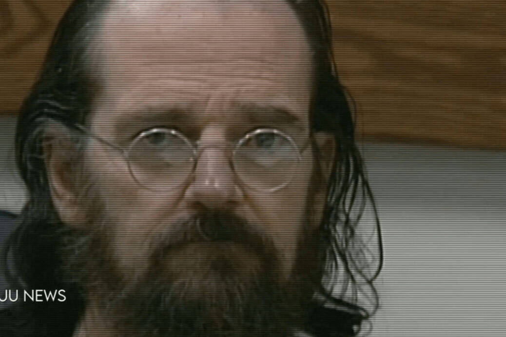 Bank robber Paul Stavenjord was back in the news in big way in the late 1990s. In this KTUU-television images, he is seen here in law-enforcement custody.