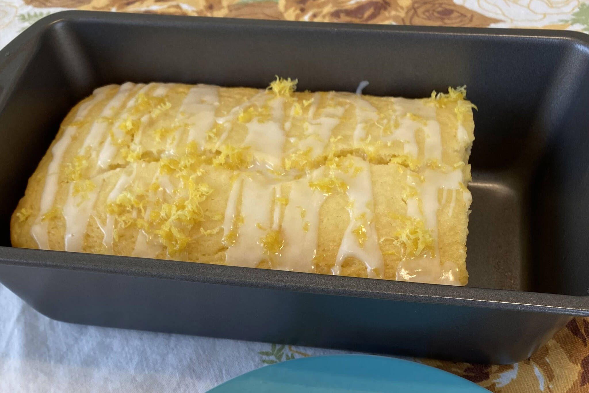 Lemon juice and powder sugar make the sweet topping for this luscious lemon cake. (Photo by Tressa Dale/Peninsula Clarion)