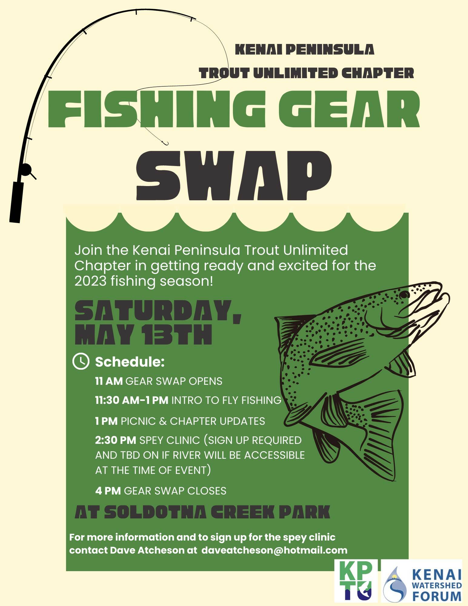 Poster for Kenai Peninsula Trout Unlimited Fishing Gear Swap. (Courtesy Kenai Peninsula Trout Unlimited)