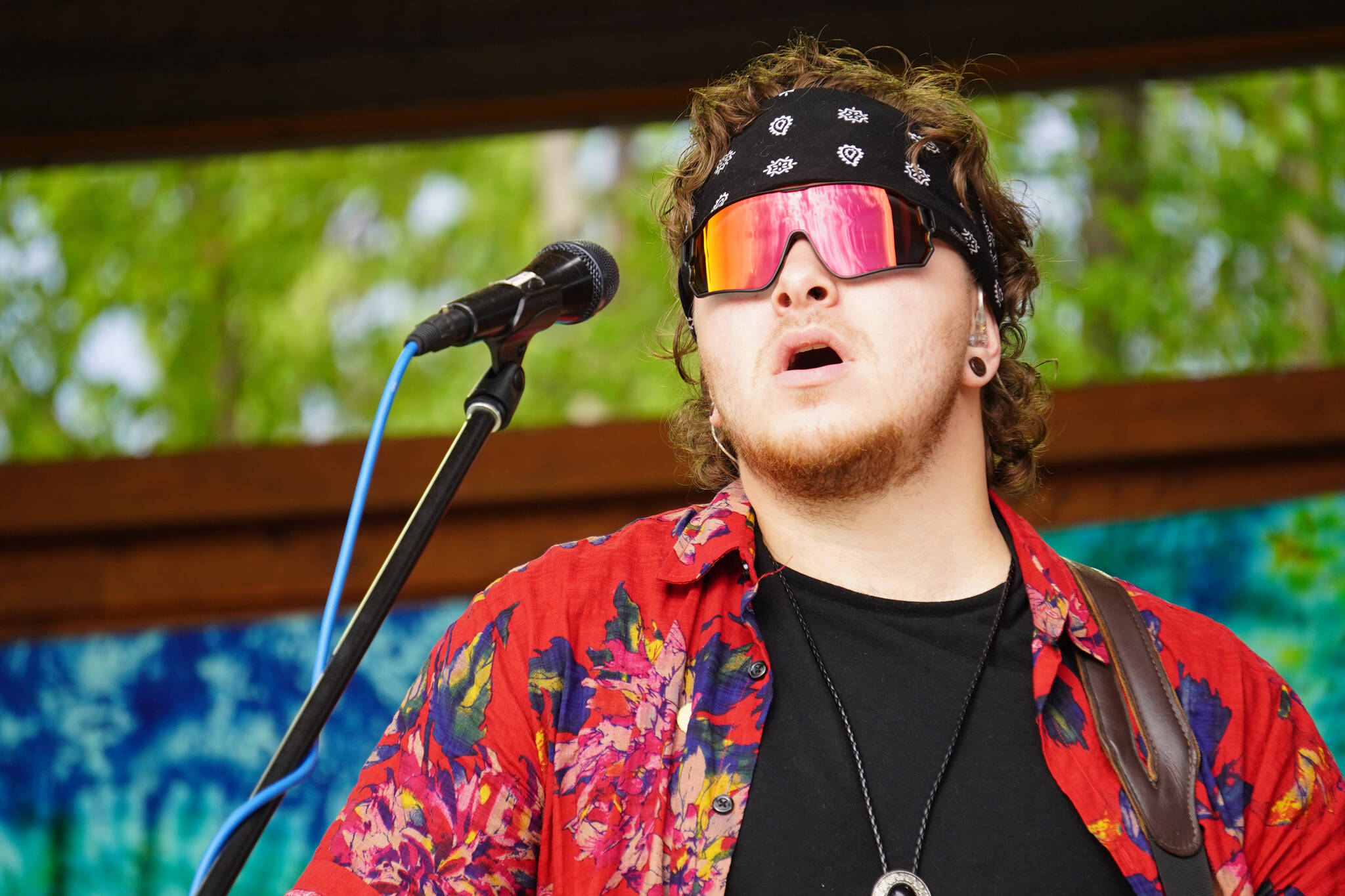 Ben Sayers performs as part of Blackwater Railroad Company during the Levitt AMP Soldotna Music Series on Wednesday, June 7, 2023, at Soldotna Creek Park in Soldotna, Alaska. (Jake Dye/Peninsula Clarion)
