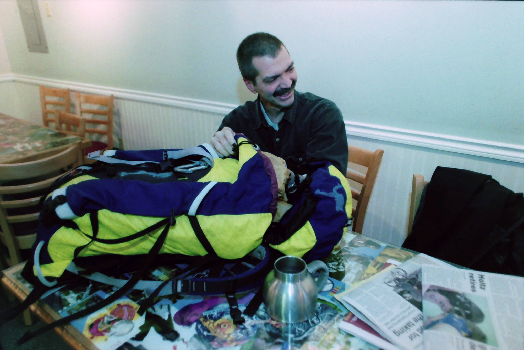 Robert Summer sits at Kaladi Brothers in Soldotna, Alaska, in November 2004. (M. Scott Moon/Peninsula Clarion file)