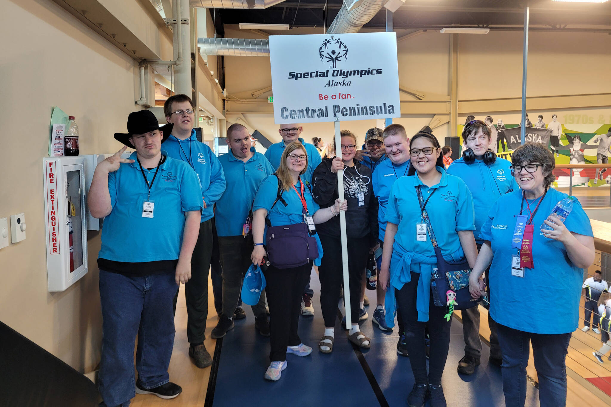 The Special Olympics Alaska Central Peninsula swim team stands together for a photo at the 2023 Special Olympics Alaska Summer Games at Dimond High School in Anchorage, Alaska. (Photo provided by Special Olympics Alaska Central Peninsula)
The Special Olympics Alaska Central Peninsula swim team stands together for a photo at the 2023 Special Olympics Alaska Summer Games at Dimond High School in Anchorage, Alaska. (Photo provided by Special Olympics Alaska Central Peninsula)