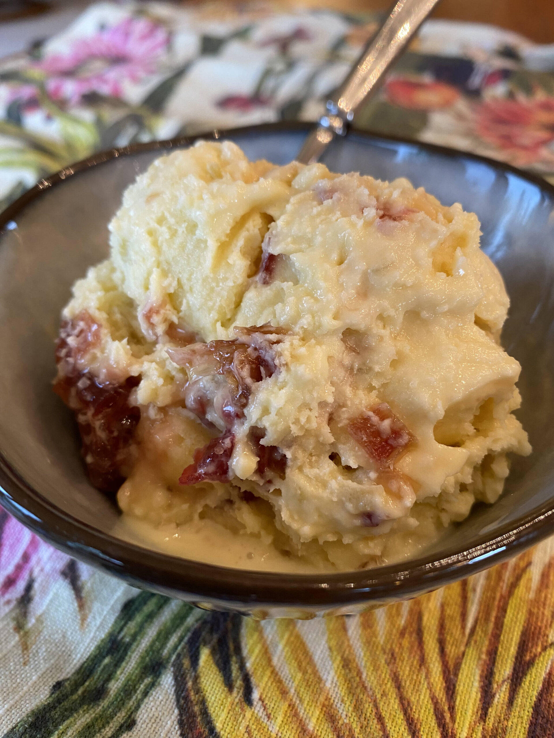 Homemade rhubarb ice cream is served. (Photo by Tressa Dale/Peninsula Clarion)