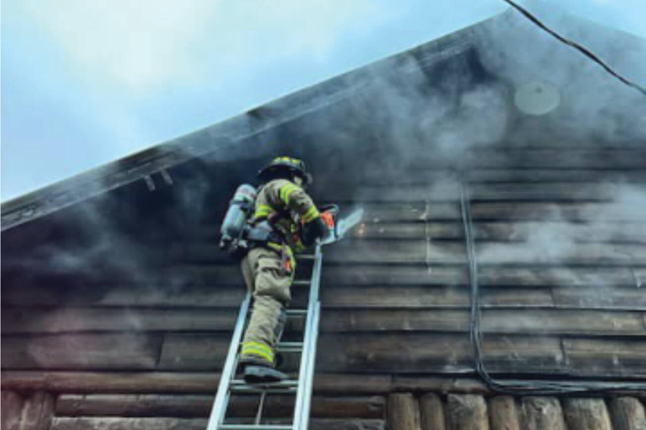Kachemak Emergency Services and Homer Volunteer Fire Department personnel respond to a fire at the Fritz Creek General Store early Thursday morning on July 6, 2023 in Homer, Alaska. Photo by Mark Kirko