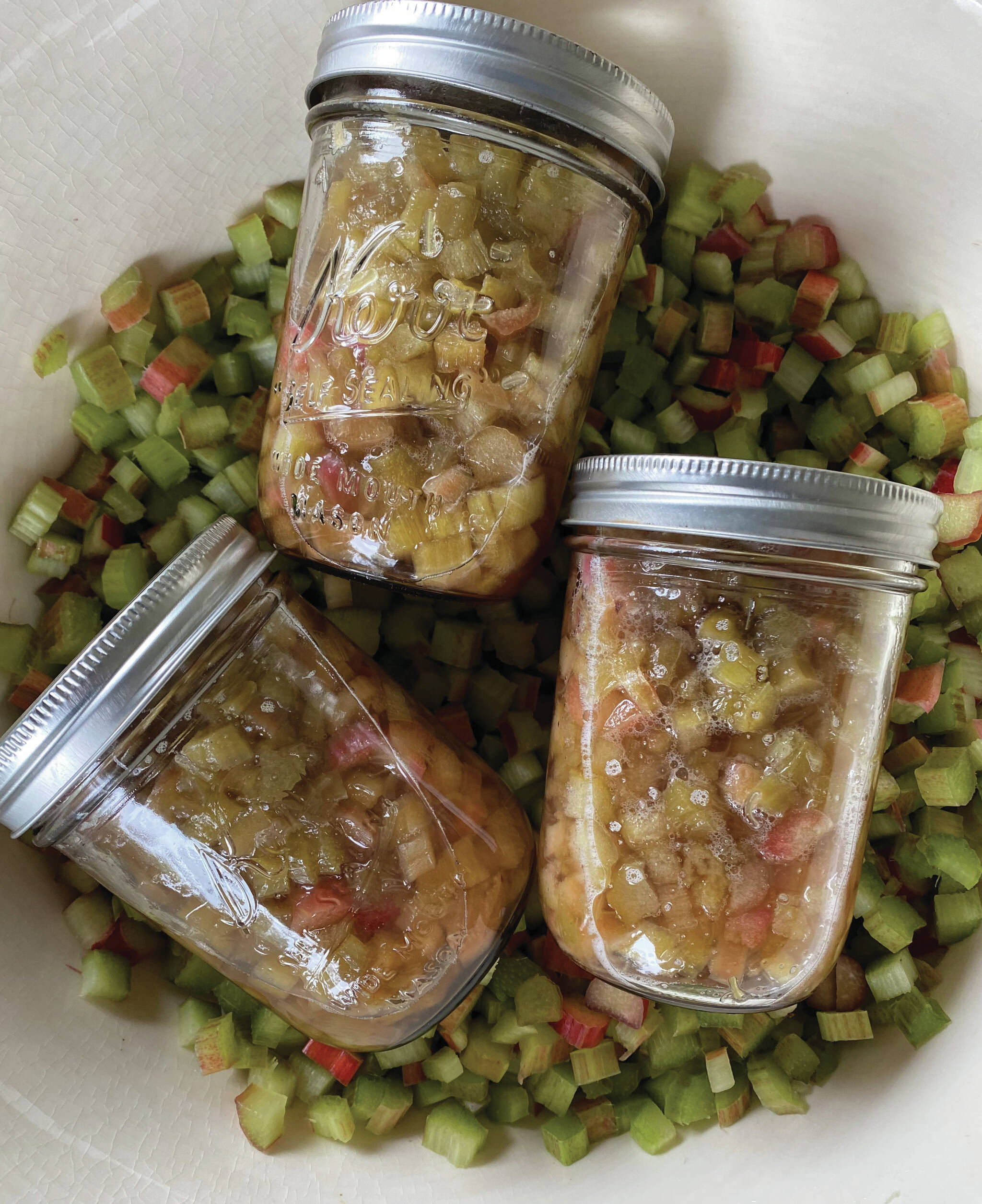 Photo by Tressa Dale/Peninsula Clarion
Rhubarb is preserved in jars.