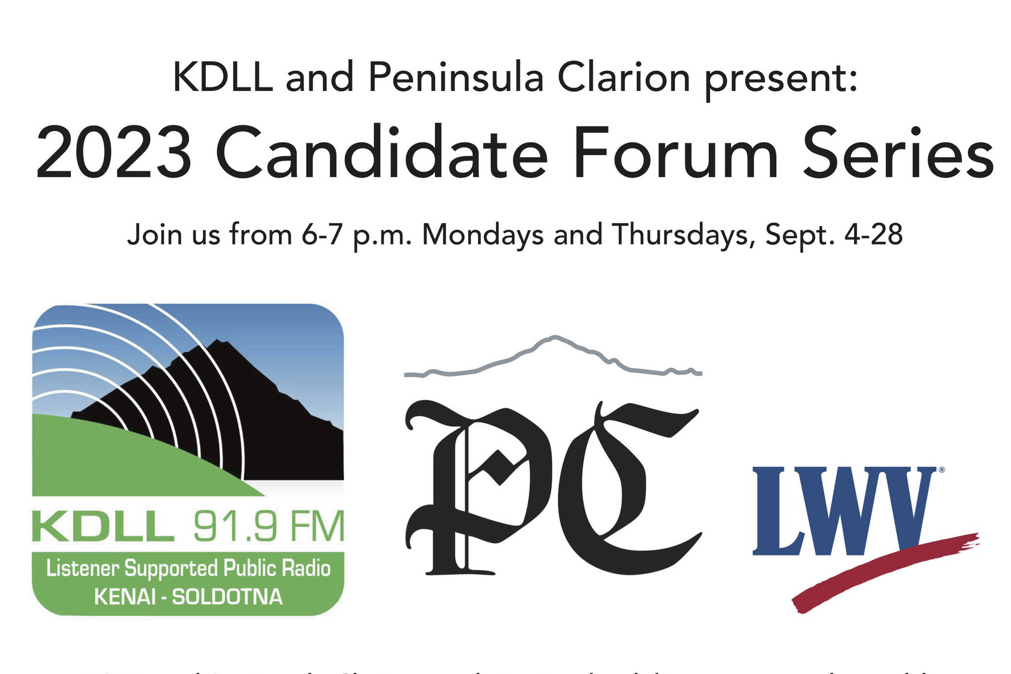 2023 Candidate forum flyer. (Ashlyn O'Hara/Peninsula Clarion)