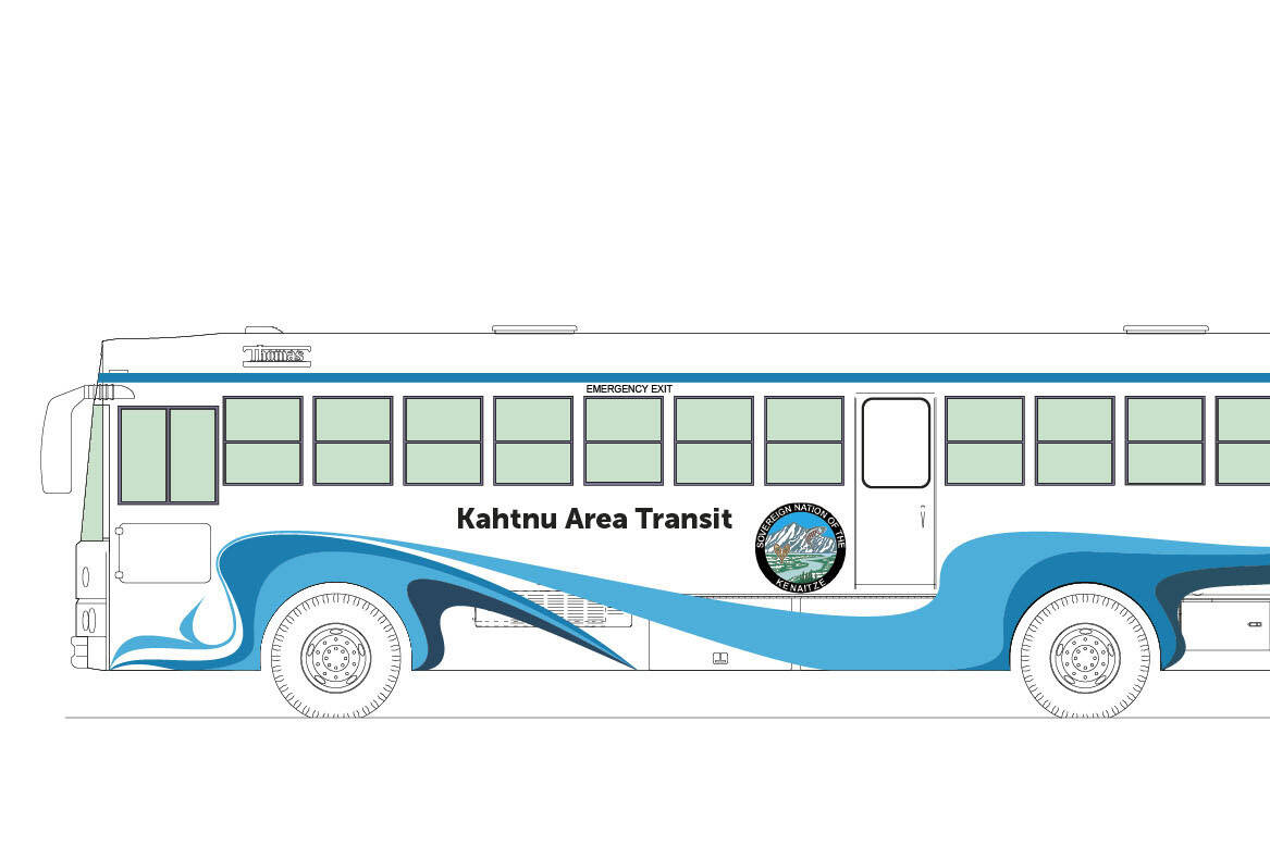 Mock-up illustration of in-development Kahtnu Area Transit Bus (Image courtesy Kenaitze Indian Tribe)