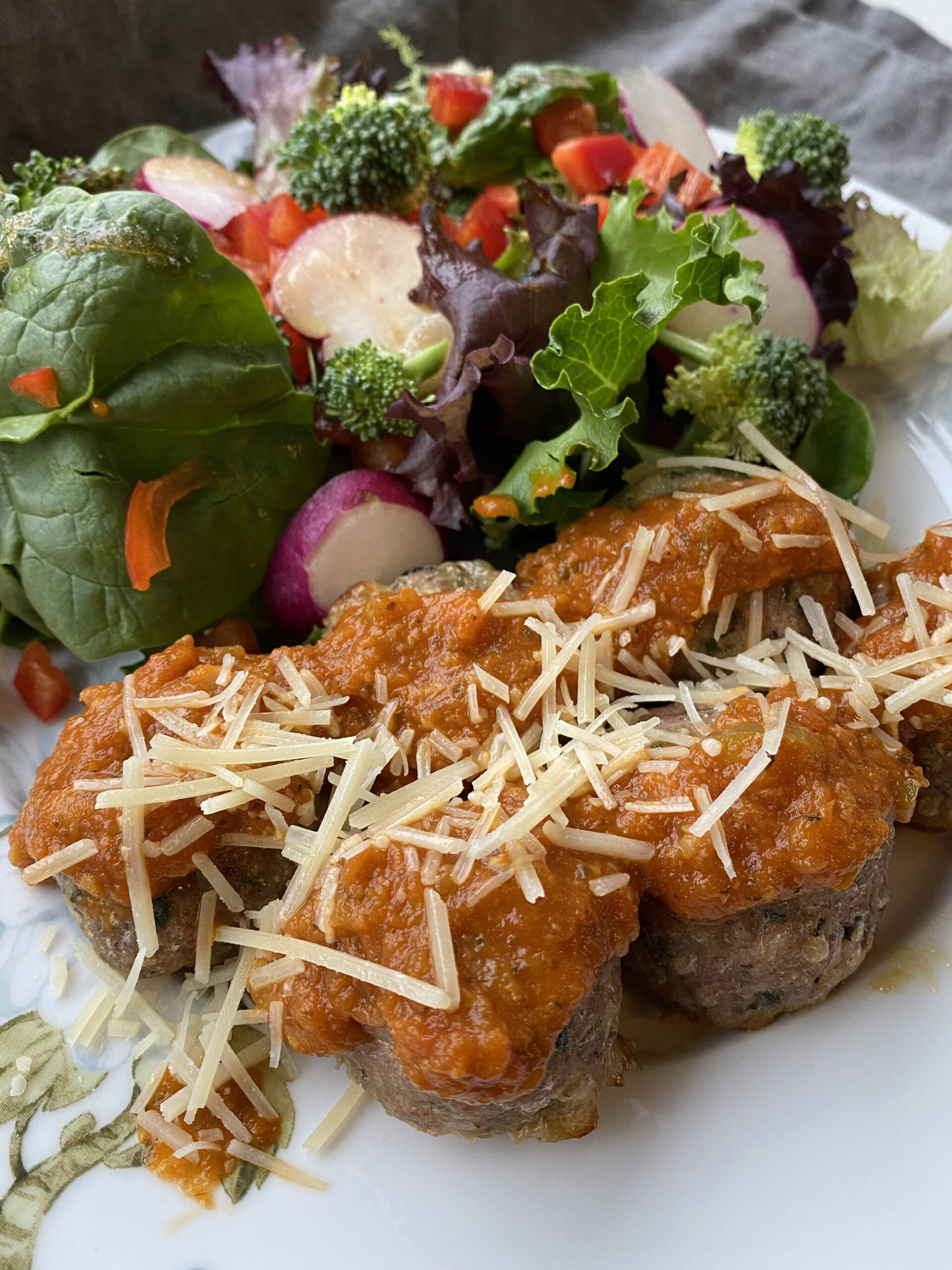 Slow spaghetti sauce and turkey meatballs are loaded with enough cheese and herbs to change your mind about ground turkey. (Photo by Tressa Dale/Peninsula Clarion)