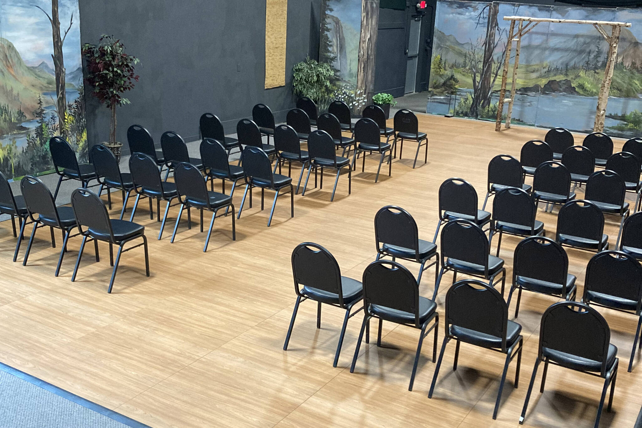 The new portable dance floor is seen in use at the Kenai Performers theater in Soldotna, Alaska. (Photo courtesy Jodene McAuliffe)