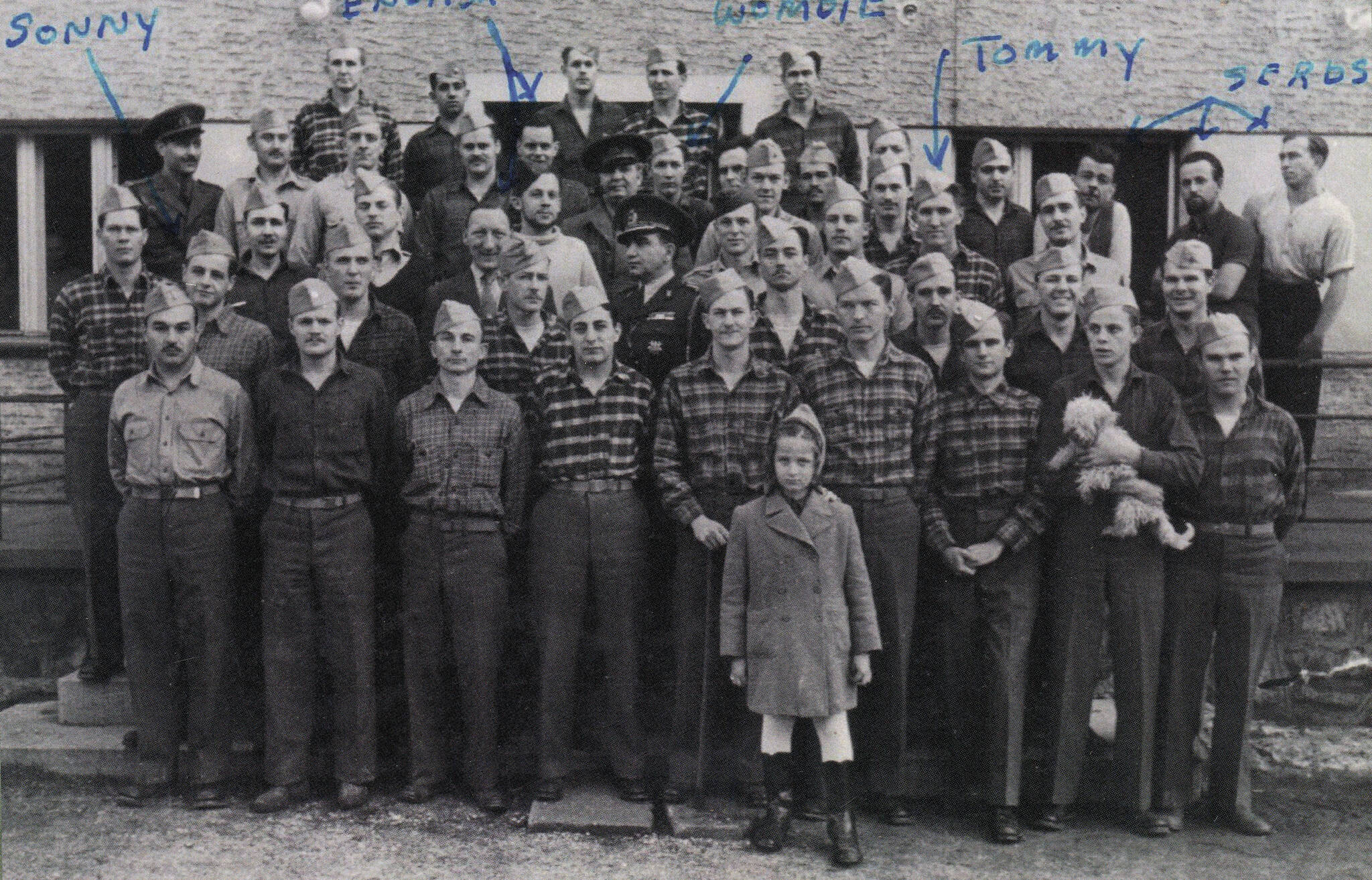 Photo courtesy of the Lancashire Family Collection
This group of prisoners of war in Romania in 1943-44 included Second Lieutenant Lawrence H. Lancashire (labeled “Sonny” here at left). Lancashire was released after more than a year in captivity.