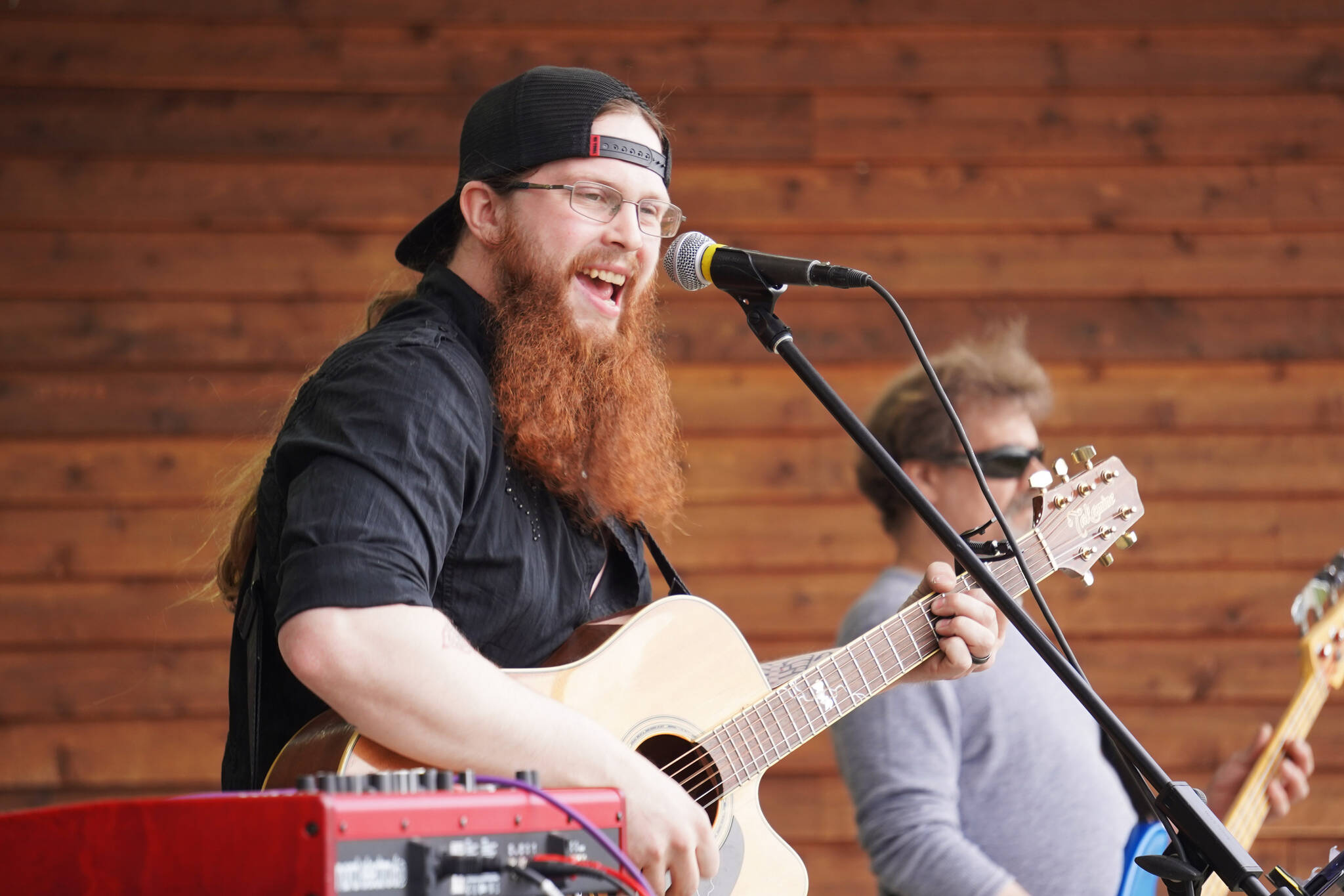 Ben Mattox performs as part of BenJammin & The Jammin Band during the Levitt AMP Soldotna Music Series on Wednesday, June 7, 2023, at Soldotna Creek Park in Soldotna, Alaska. (Jake Dye/Peninsula Clarion)