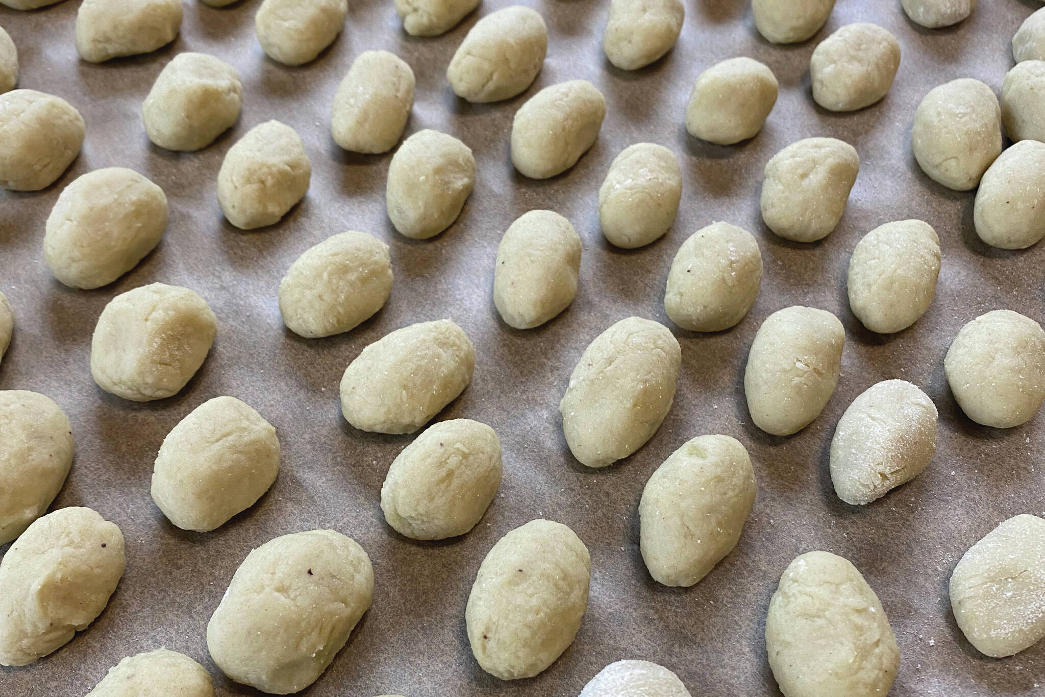 This mildly sweet and nutty gnocchi was made white sweet potatoes, but any potatoes will do. (Photo by Tressa Dale/Peninsula Clarion)