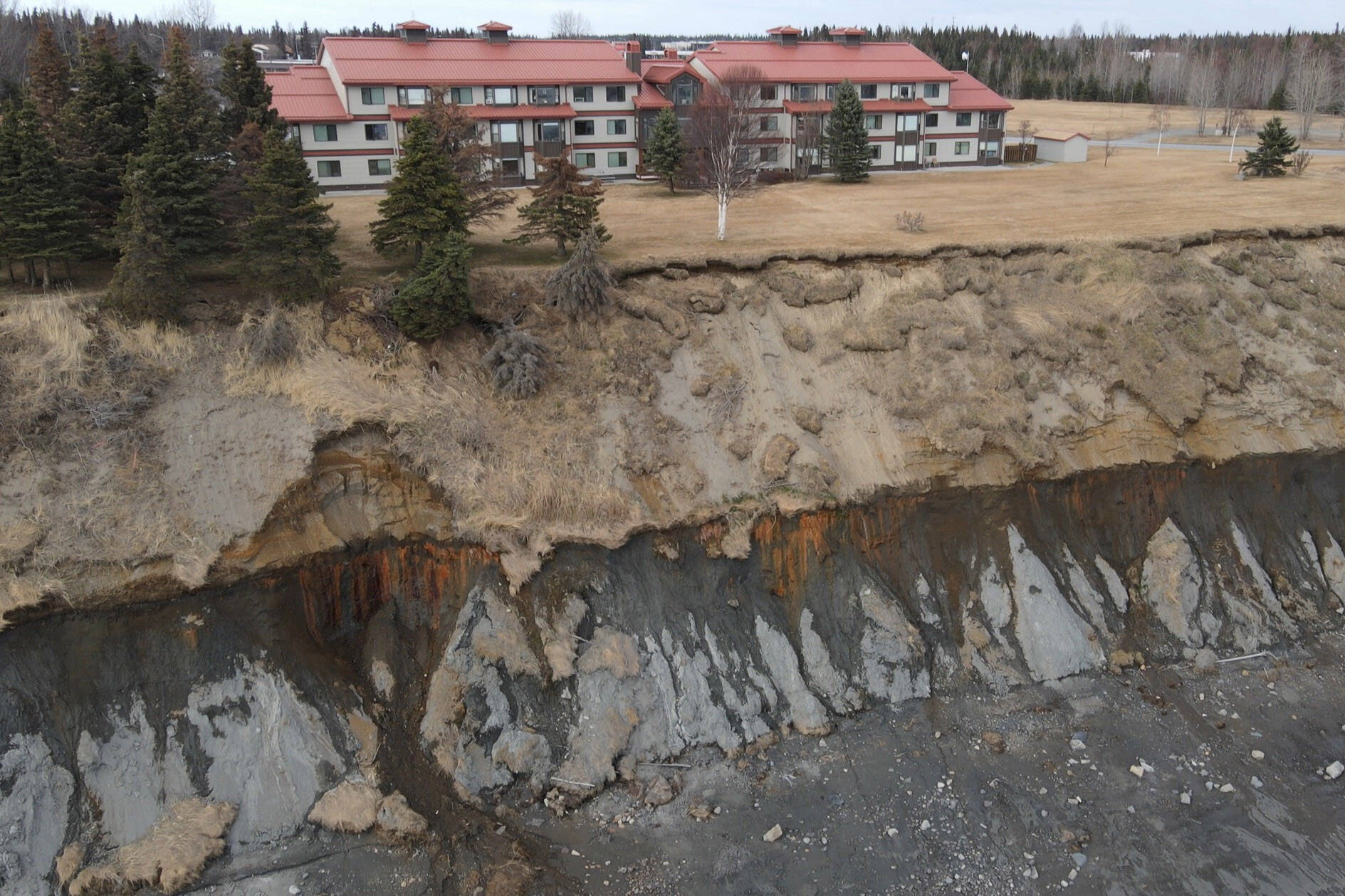 Erosion of the Kenai bluff near the Kenai Senior Center. (Photo by Aidan Curtin courtesy Scott Curtin)