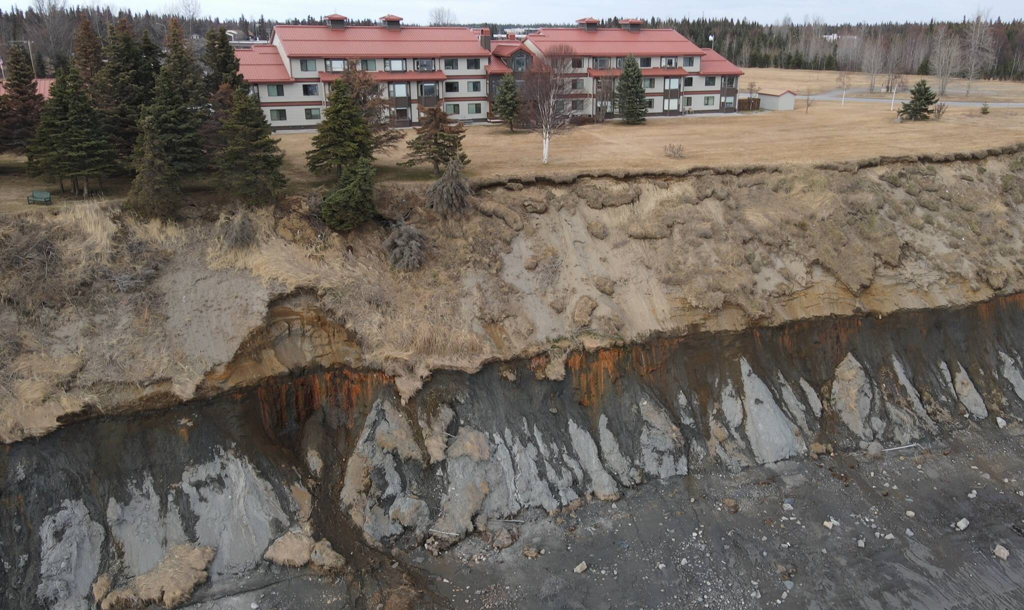 Erosion of the Kenai bluff near the Kenai Senior Center. (Photo by Aidan Curtin courtesy Scott Curtin)