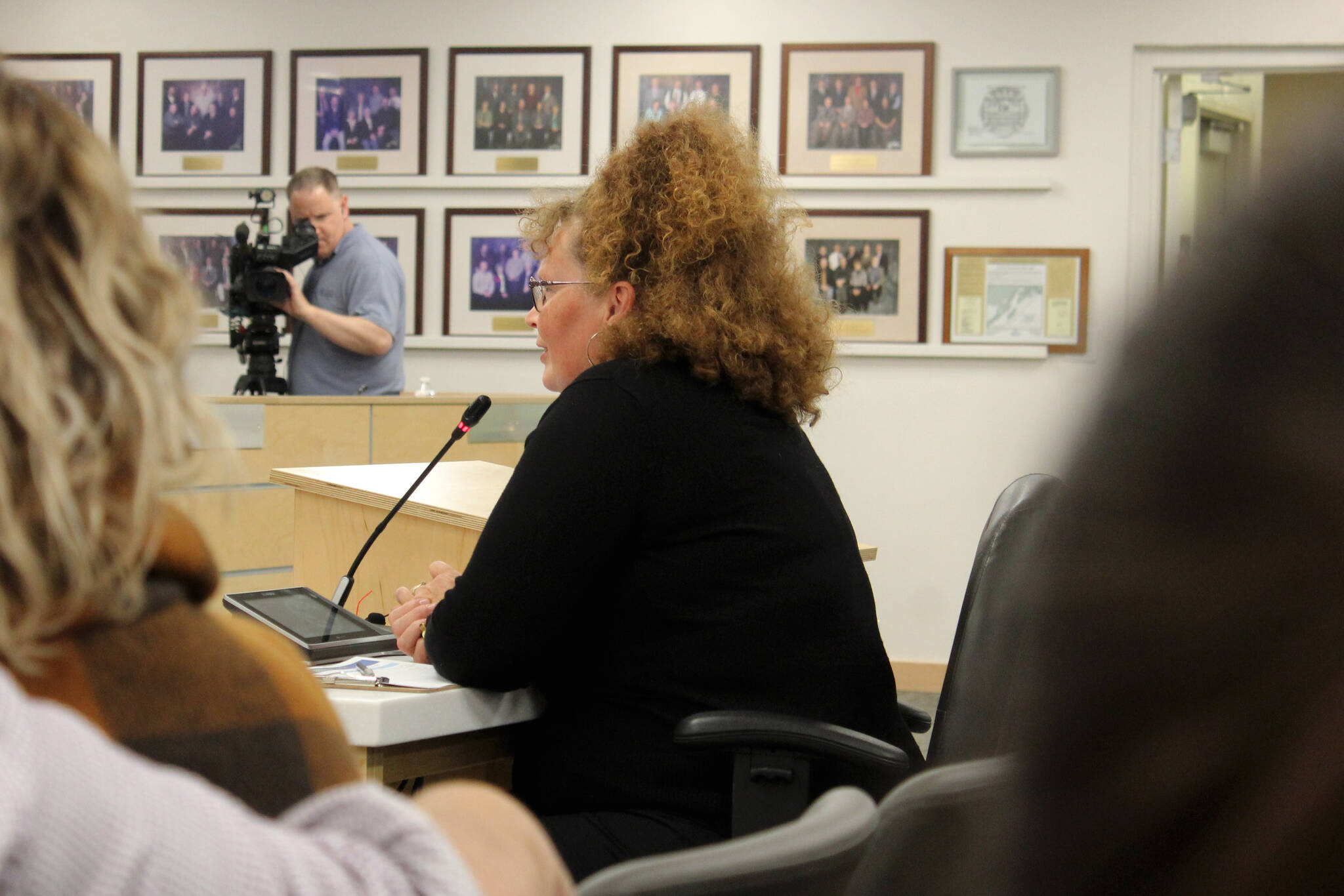 Laura Burke speaks during a community conversation on Thursday, Oct. 5, 2023, in Soldotna, Alaska. (Ashlyn O’Hara/Peninsula Clarion)