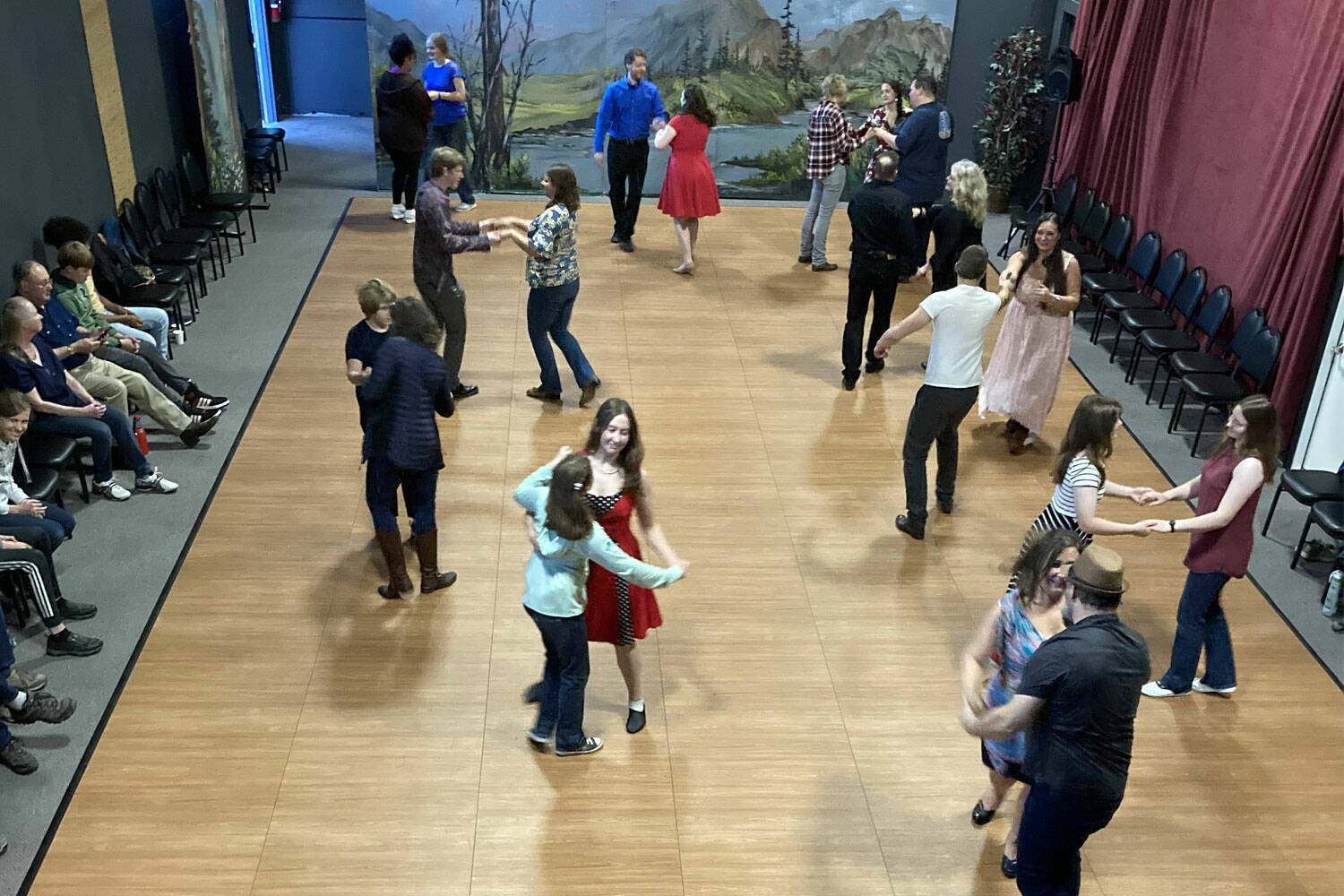 Dozens hit the dance floor or sit on the sidelines at the Kenai Performers Theatre for a social dance. (Photo courtesy Kenai Performers)