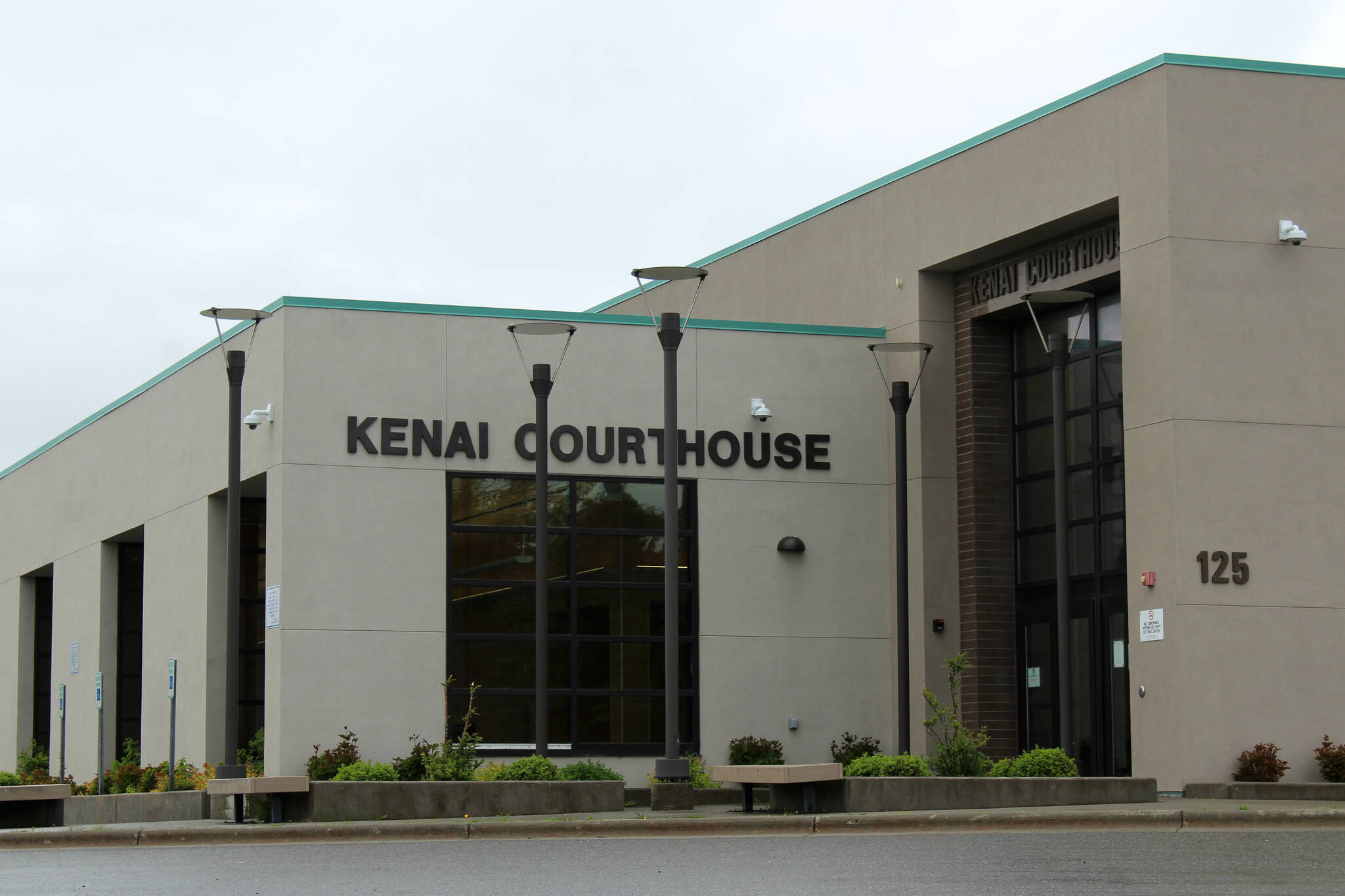 Shrubs grow outside of the Kenai Courthouse on Monday, July 3, 2023, in Kenai, Alaska. (Ashlyn O’Hara/Peninsula Clarion)