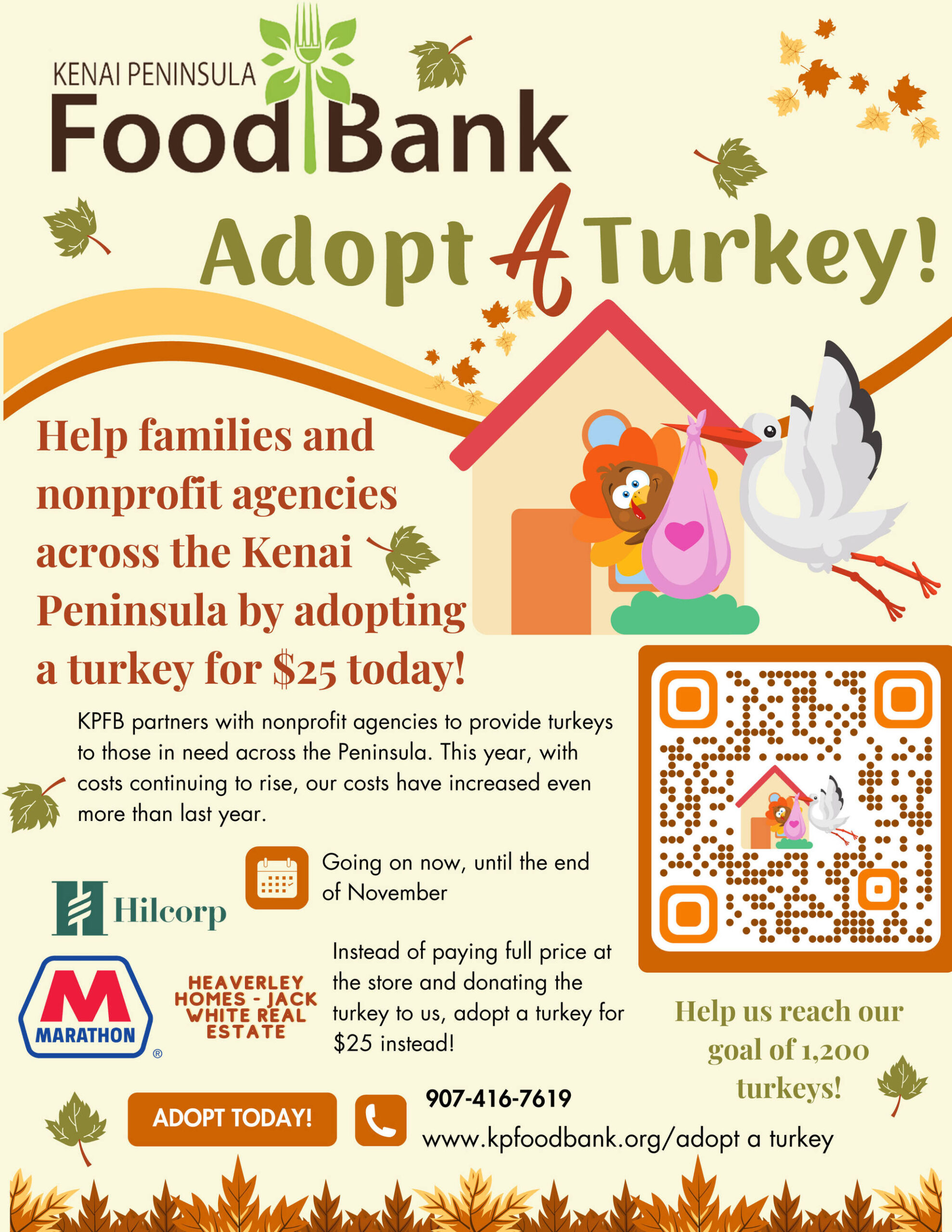 Poster for Kenai Peninsula Food Bank Adopt-A-Turkey. (Provided by Kenai Peninsula Food Bank)
