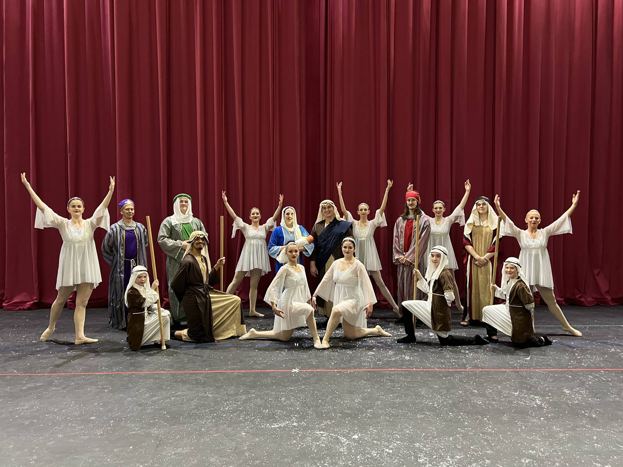 The cast of “Breath of Heaven” stand together during “Forever Christmas 2022.” (Photo courtesy Forever Dance)