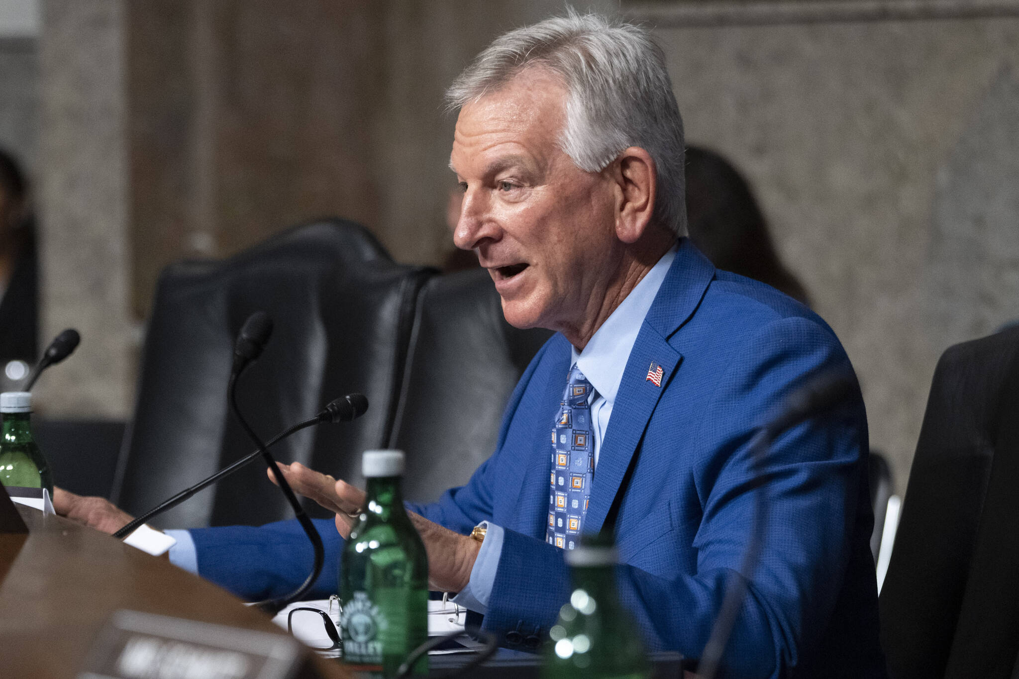 Jacquelyn Martin / Associated Press
Sen. Tommy Tuberville, R-Ala., questions Navy Adm. Lisa Franchetti during a Senate Armed Services Committee hearing on Sept. 14 on Capitol Hill.