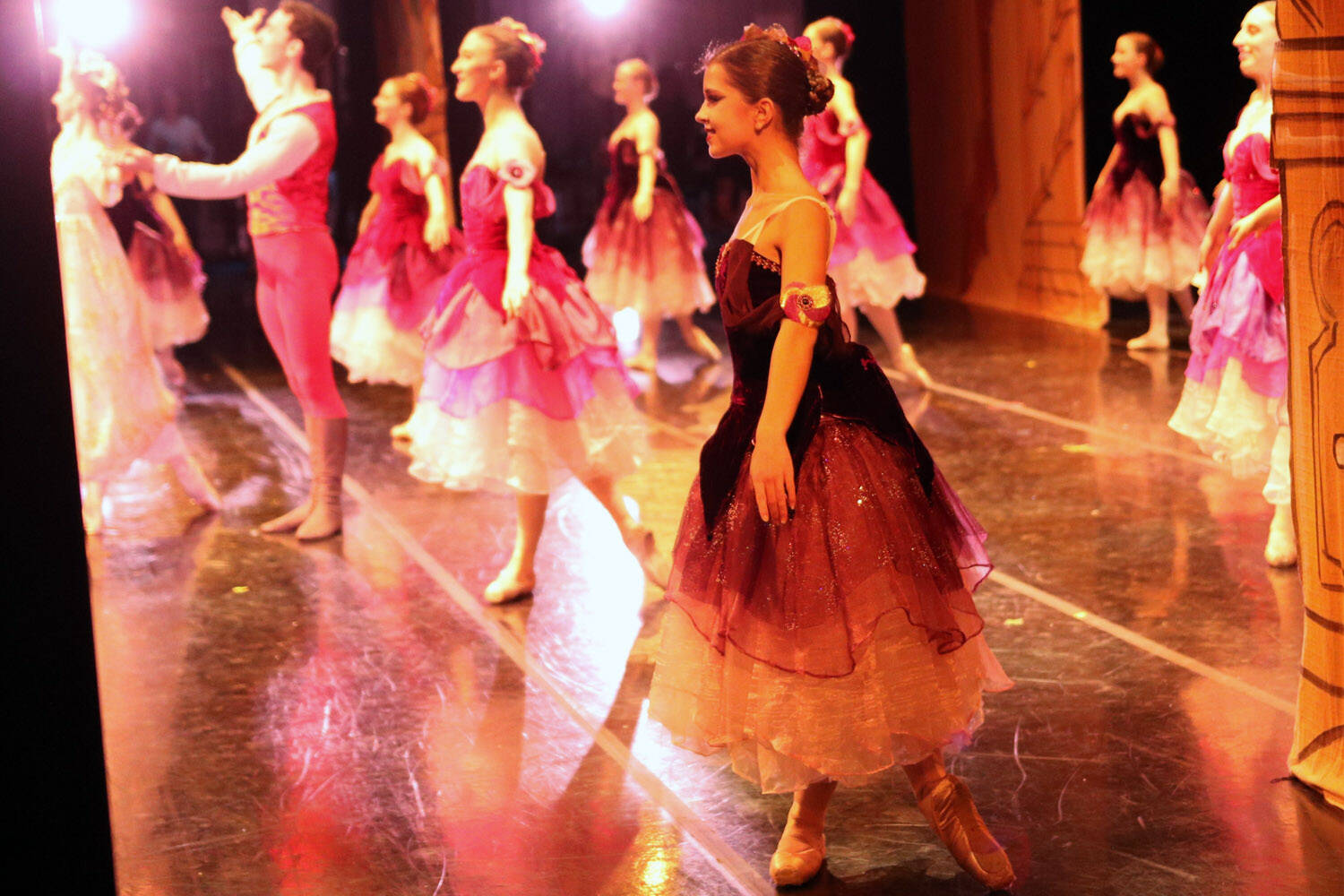 Sara DeVolld performs as part of the Waltz of the Flowers Corps de Ballet in “The Nutcracker” with Eugene Ballet at the Alaska Center for the Performing Arts in Anchorage, Alaska. (Photo courtesy Shona DeVolld)