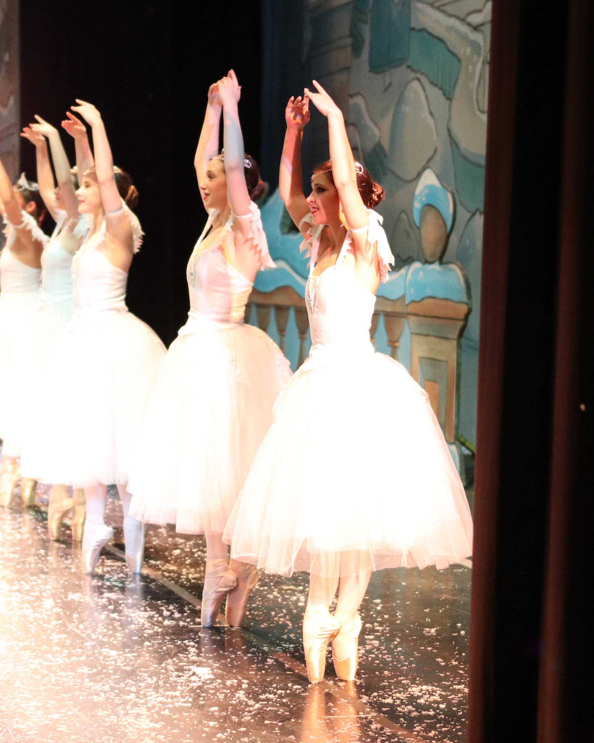 Sara DeVolld performs as part of the Snow Corps in “The Nutcracker” with Eugene Ballet at the Alaska Center for the Performing Arts in Anchorage, Alaska. (Photo courtesy Shona DeVolld)