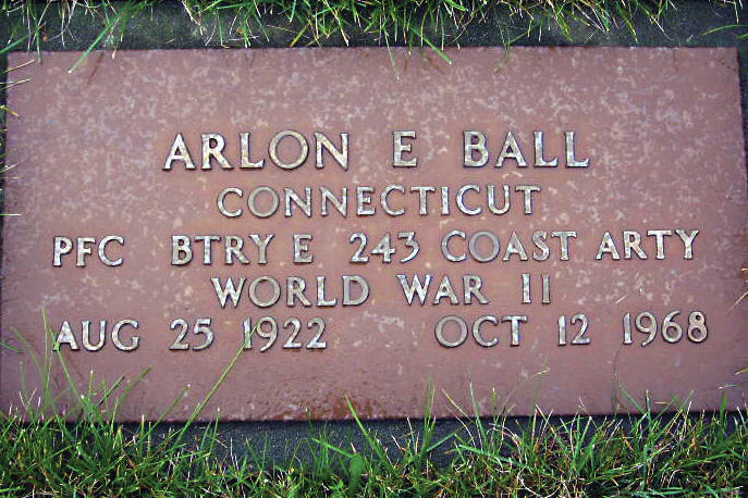 This is the military plaque placed upon the Anchorage grave of Arlon Elwood “Jackson” Ball. (Photo from findagrave.com)