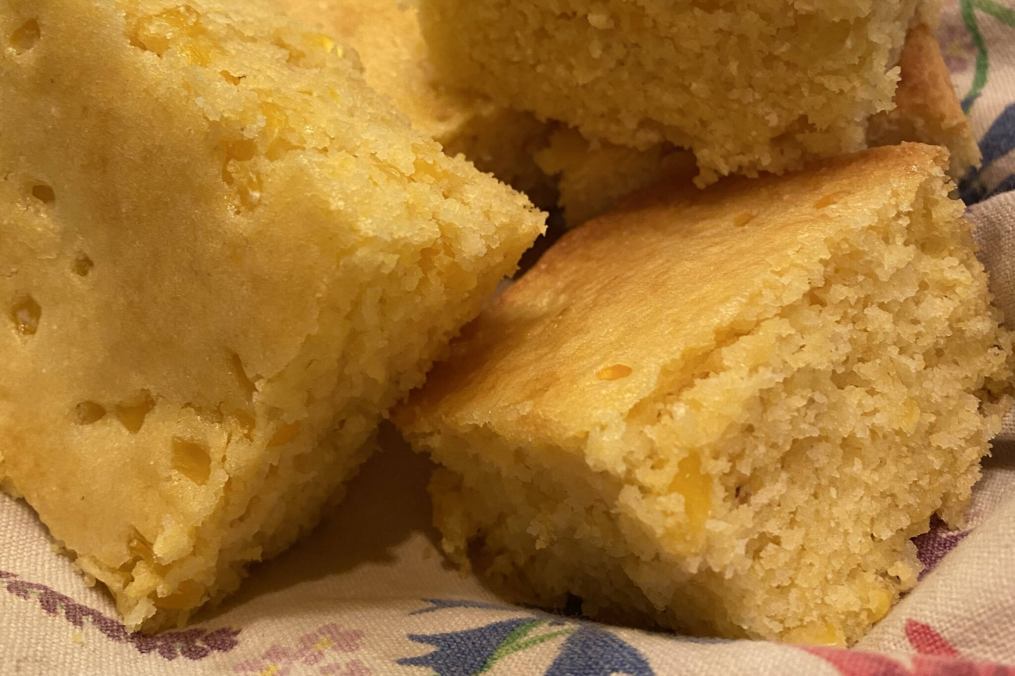 This cornbread is sweet and fluffy, perfect with chili after a long day. (Photo by Tressa Dale/Peninsula Clarion)