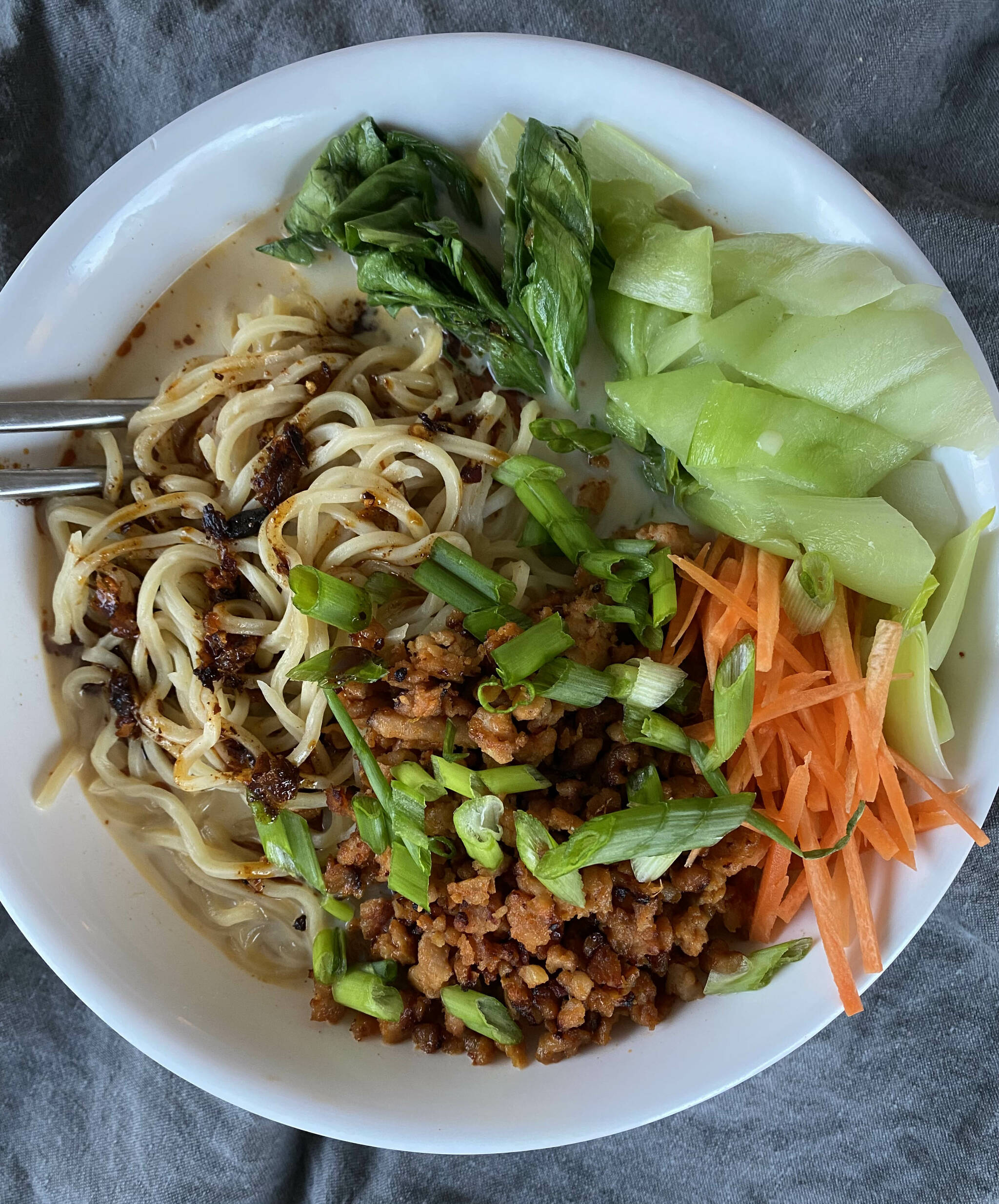 Tantanmen, a 30-minute ramen dish, doesn’t sacrifice flavor or wholesomeness for speed. (Photo by Tressa Dale/Peninsula Clarion)