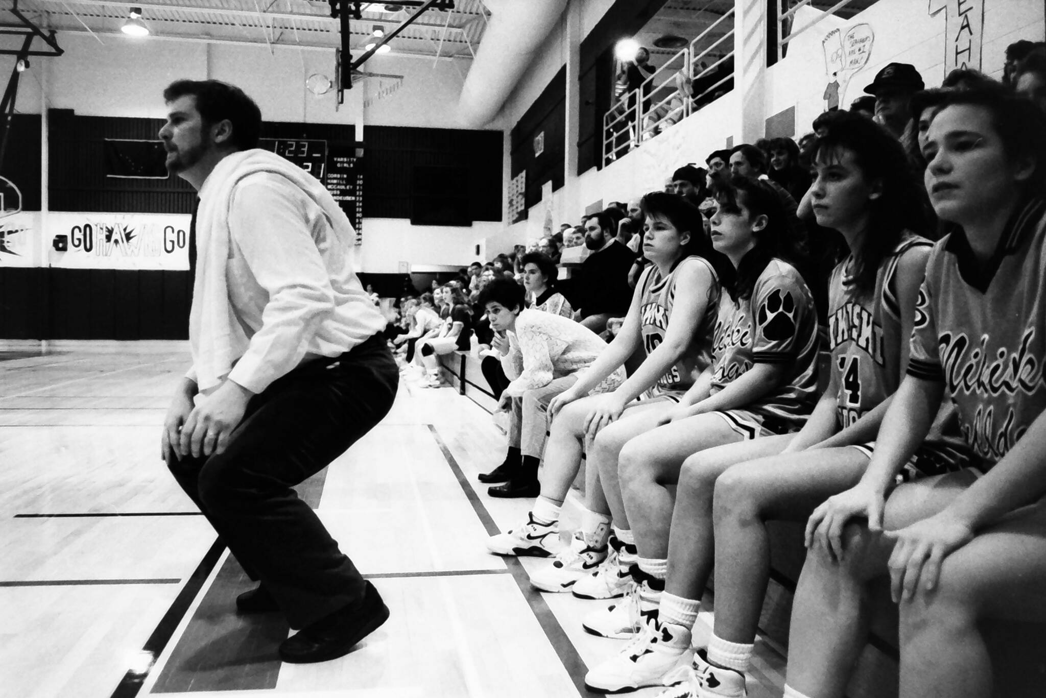 Ward Romans coaches Nikiski basketball in January, 1991. (Peninsula Clarion file)
