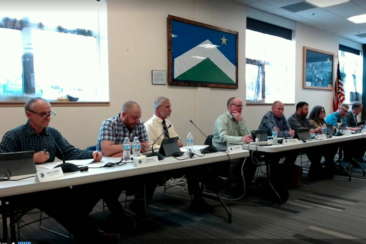 The Kenai Peninsula Borough Assembly meets in Seward, Alaska, on Tuesday, April 16, 2024. (screenshot)