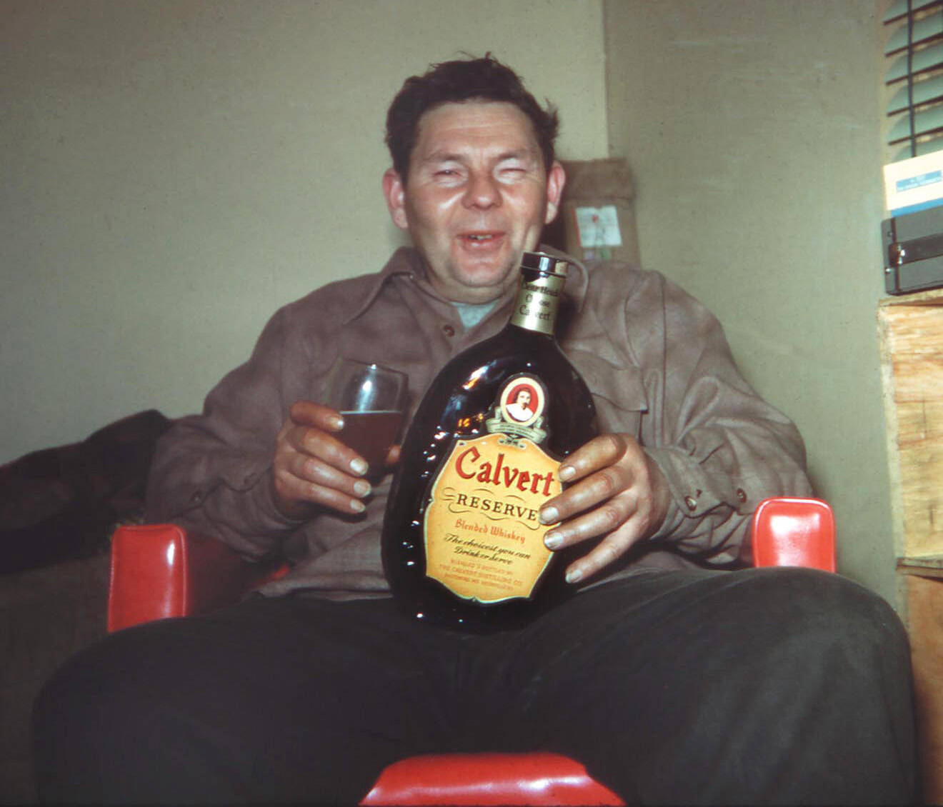 Former North Kenai resident George Coe Dudley, seen here during the winter of 1950-51, was a hard-drinking man. His messy funeral in 1967 in Kenai echoed his lifestyle. (Photo courtesy of Al Hershberger)