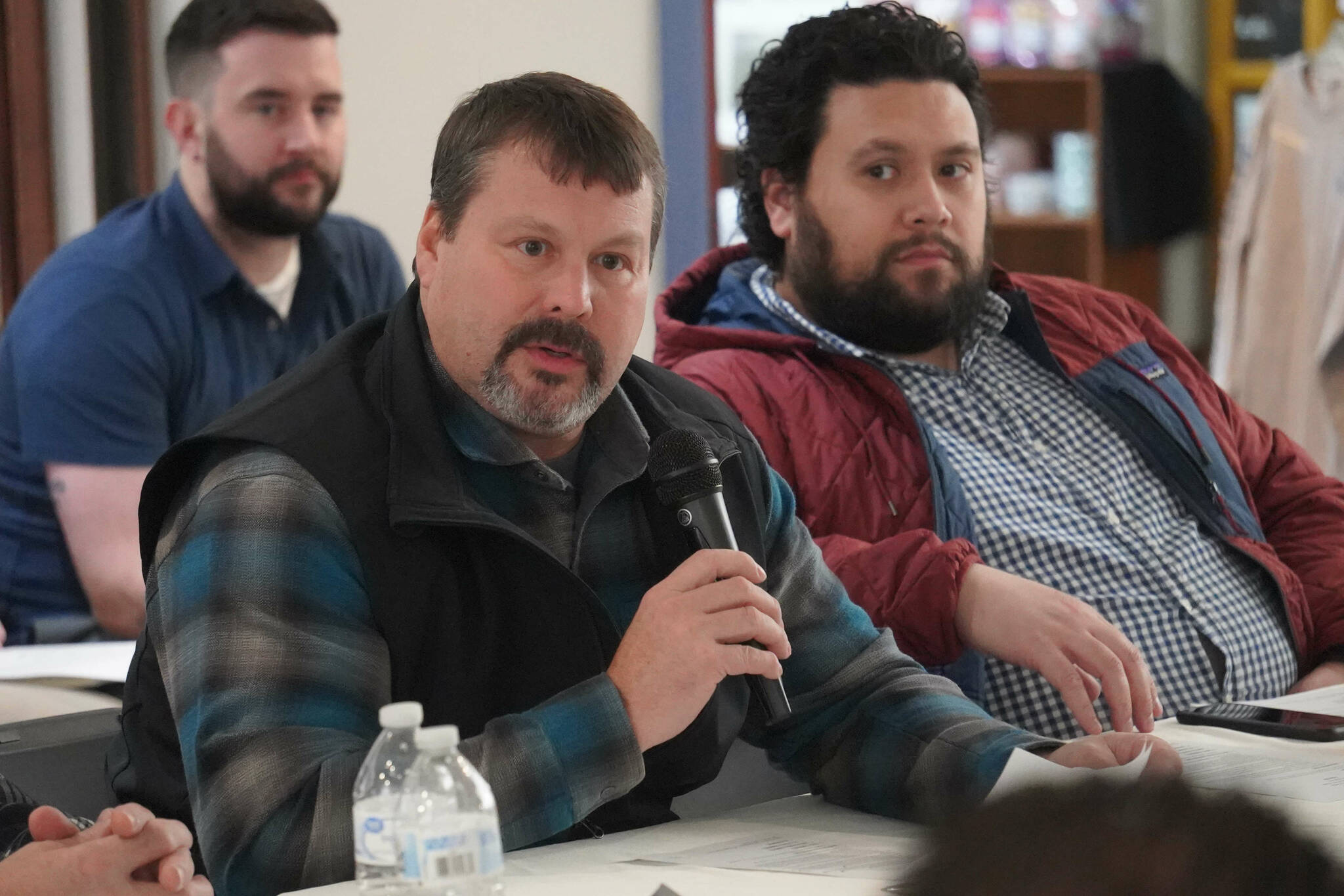 Rudy Wilson, executive director of the Kenaitze Indian Tribe, speaks during a joint work session of the Kenai City Council and Kenaitze Tribal Council in Kenai, Alaska, on Thursday, Jan. 16, 2025. (Jake Dye/Peninsula Clarion)