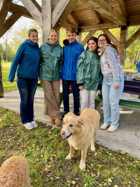 The five students visiting the Kenai Peninsula during the 2024-2025 school year as part of an AFS Intercultural Programs exchange stand for a photo. (Photo provided by Kelli Boonstra)