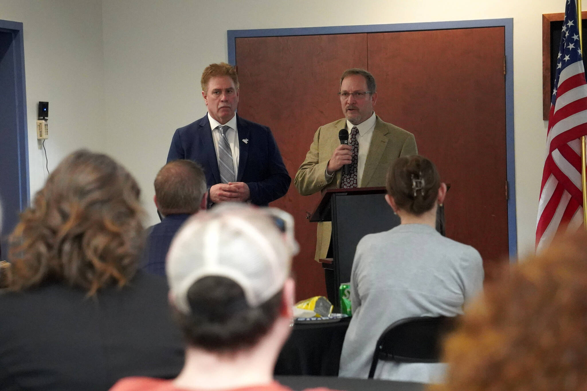 Kenai City Manager Terry Eubank speaks during Kenai’s State of the City presentation at the Kenai Chamber of Commerce and Visitor Center in Kenai, Alaska, on Wednesday, April 2, 2025. (Jake Dye/Peninsula Clarion)