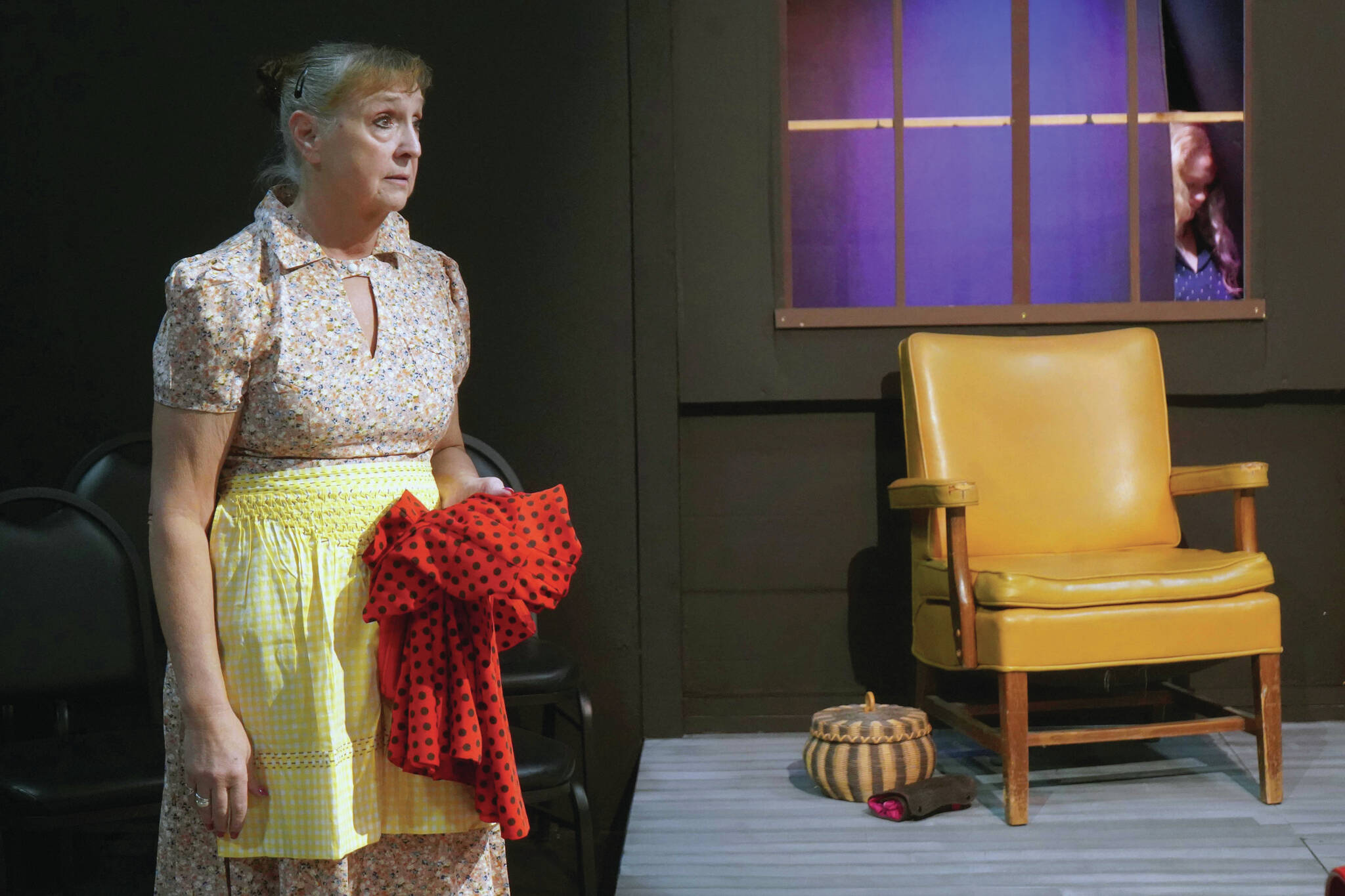 Jake Dye/Peninsula Clarion
Donna Shirnberg rehearses”Picnic” at the Kenai Performers Theater near Soldotna, Alaska, on Saturday, April 26, 2025.