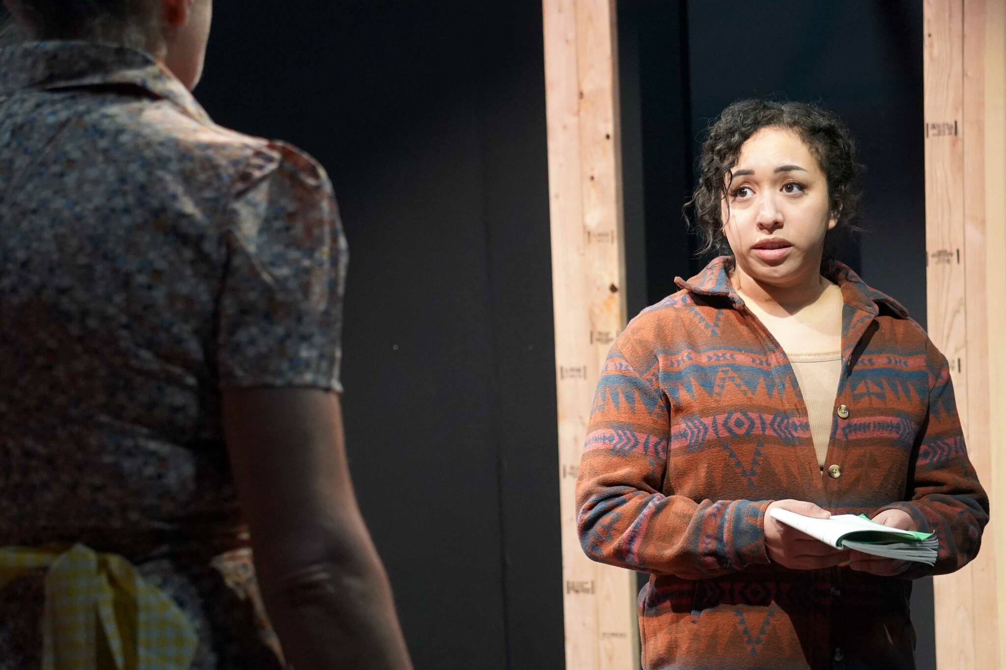 Hannah Warren-Bell rehearses “Picnic” at the Kenai Performers Theater near Soldotna, Alaska, on Saturday, April 26, 2025. (Jake Dye/Peninsula Clarion)