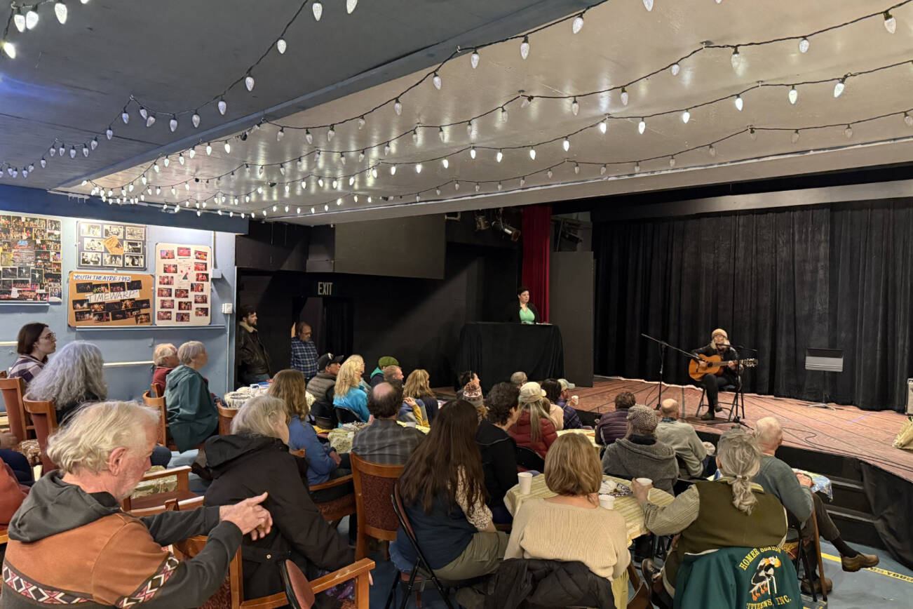 A room full of community members pack the audience during the 2025 Mary Epperson Day celebration on May 30 at Pier One Theatre on the Spit. (Chloe Pleznac/Homer News)