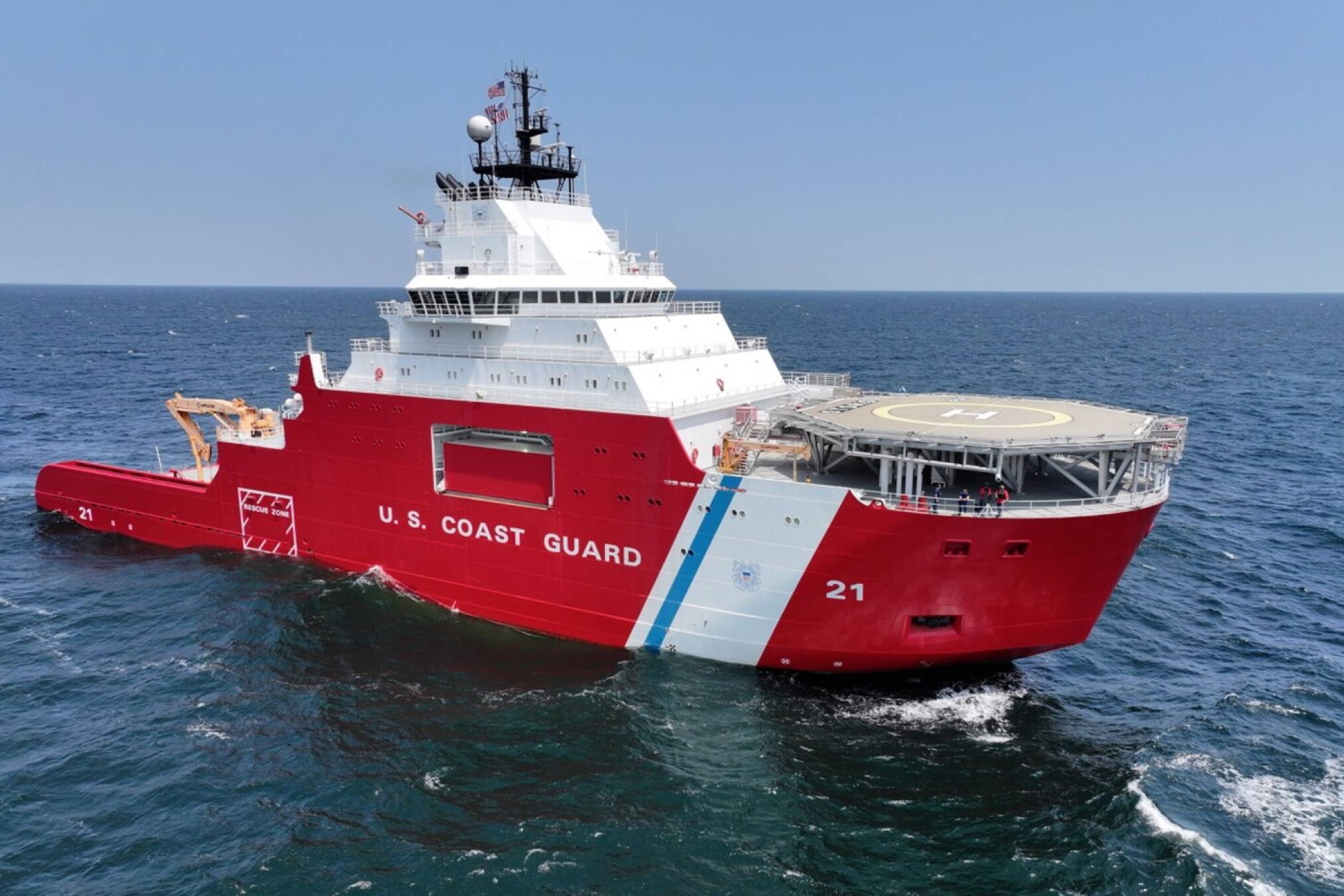 The U.S. Coast Guard Cutter Storis is shown here underway, June 3, 2025, from Pascagoula, Mississippi. The Storis is the Coast Guard’s first new polar icebreaker acquisition in 25 years and will expand U.S. operational presence in the Arctic Ocean. (Photo courtesy of Edison Chouest Offshore)