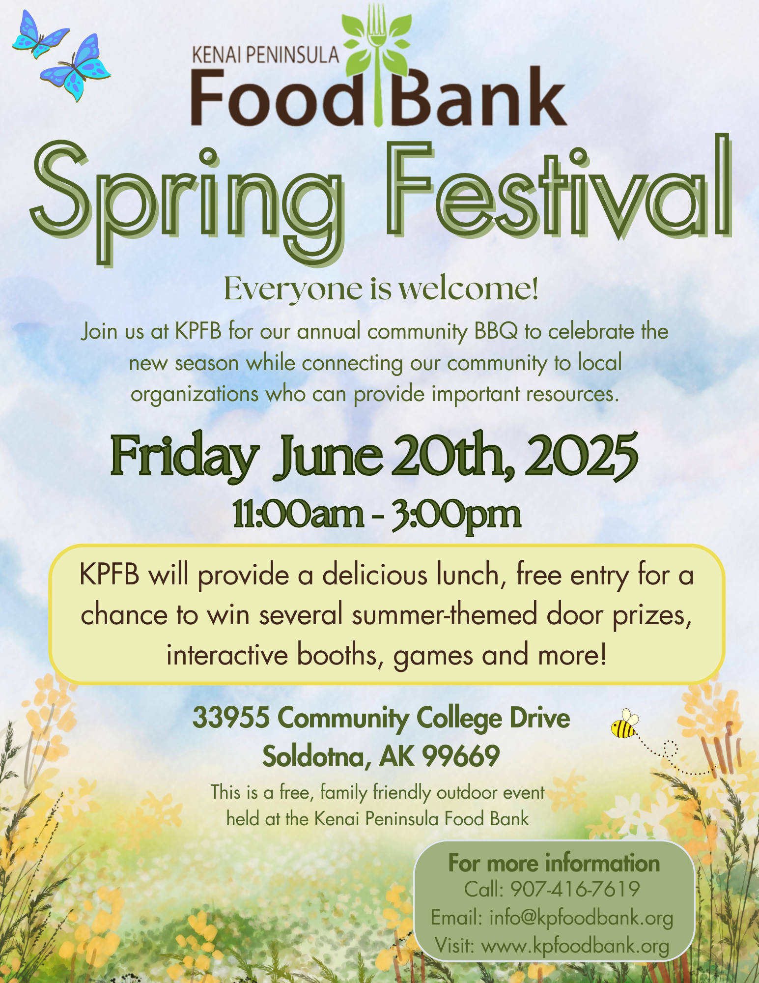 A flyer for the Kenai Peninsula Food Bank’s Spring Festival, set for June 20, 2025. (Provided by Kenai Peninsula Food Bank)
