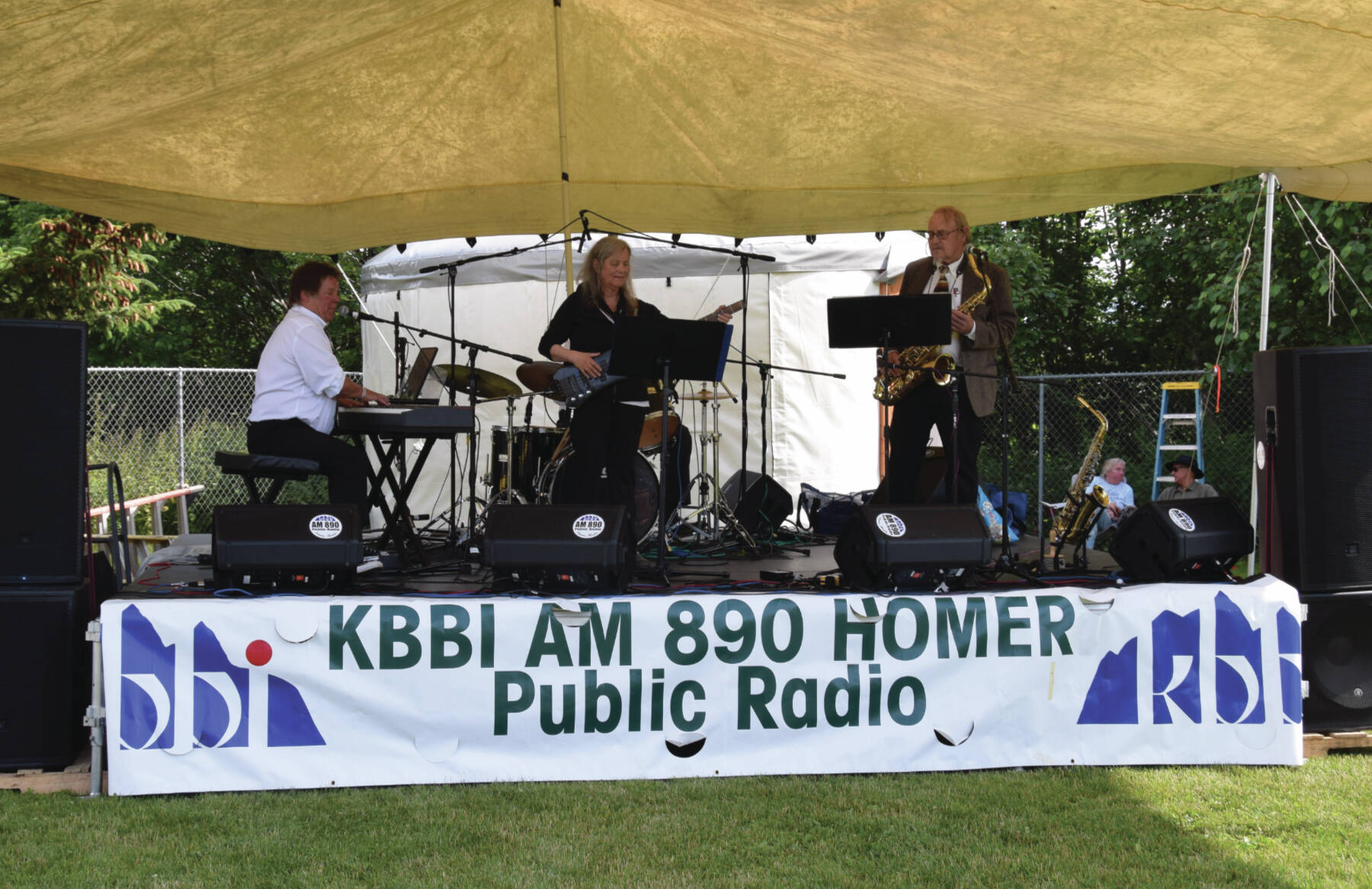 Homer’s Cosmic Creature Club performs at the 2024 Concert on the Lawn at Karen Hornaday Park. (Emilie Springer/Homer News file)