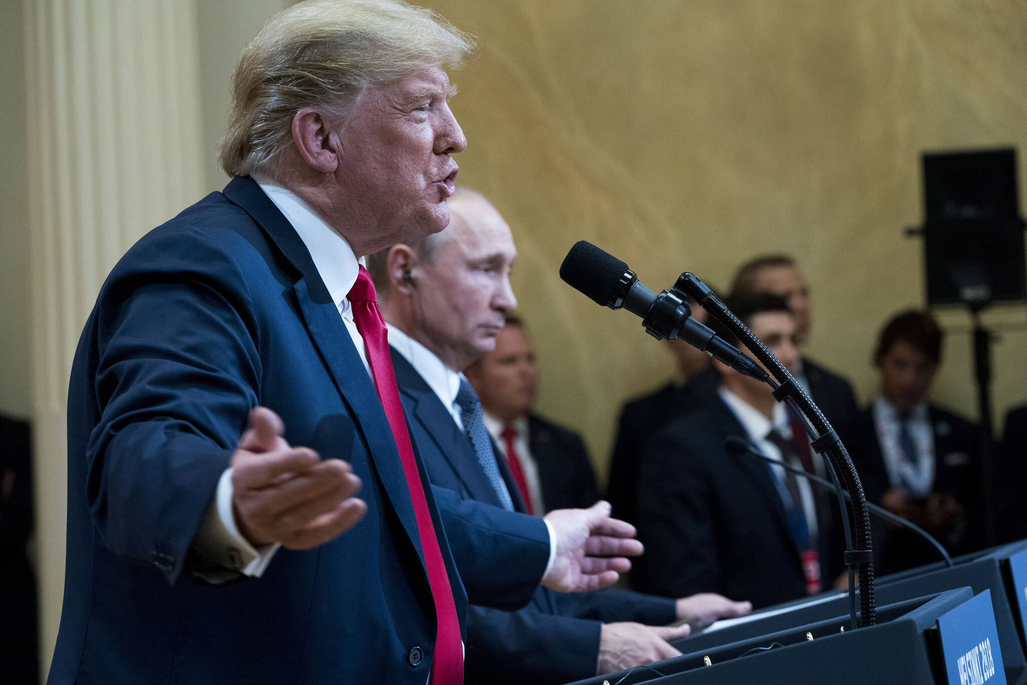 President Donald Trump and President Vladimir Putin of Russia at a joint news conference in Helsinki, Finland, July 16, 2018. (Doug Mills/The New York Times file photo)