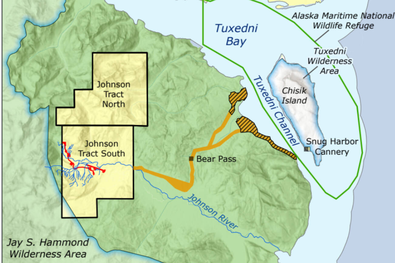 A map of the Johnson Tract Mine exploration project. Photo courtesy of the Center for Biological Diversity
