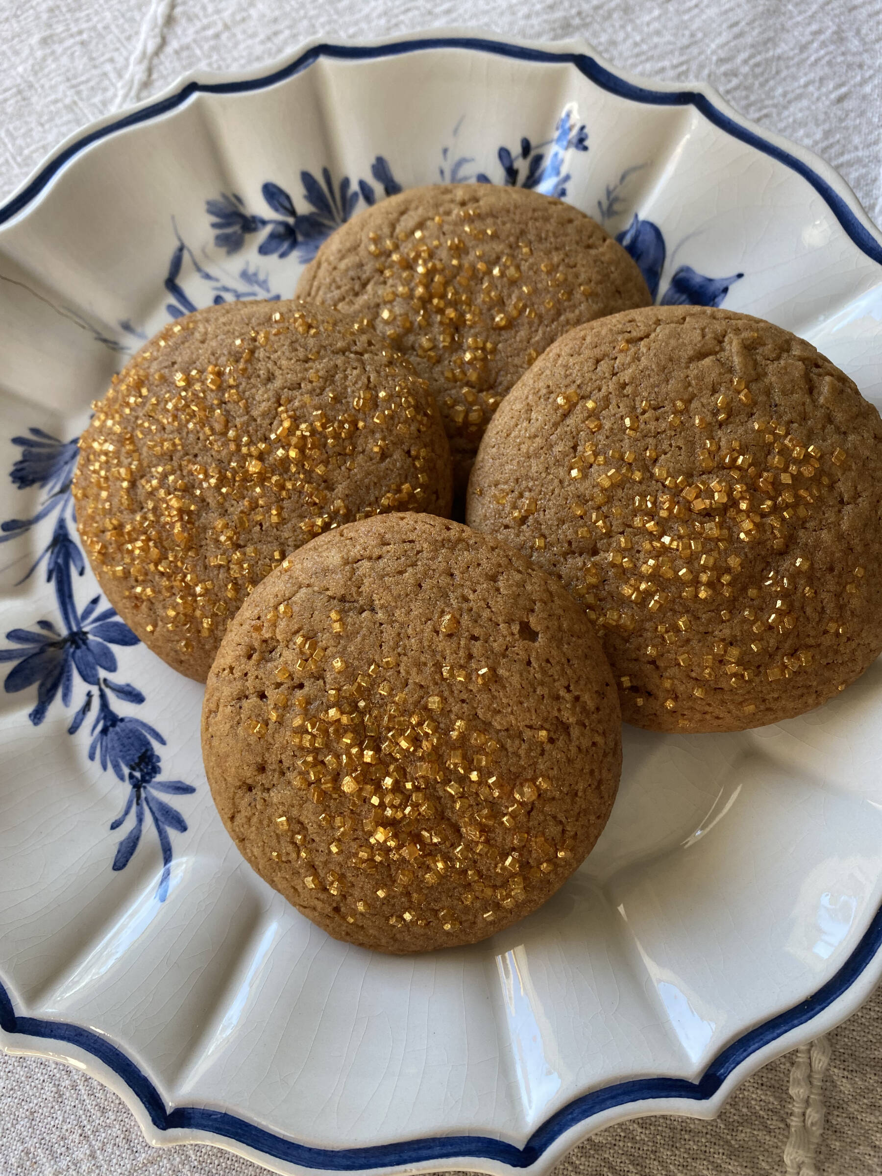 These spiced molasses cookies with golden sprinkles are pillowy and fragrant. Photo by Tressa Dale/Peninsula Clarion
