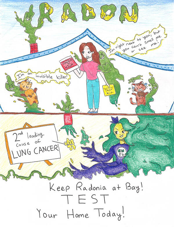 Goldenview Middle School student Luciana Lius winning poster entry for the 2024 Alaska Radon Poster Contest. Photo provided by the Alaska Department of Natural Resources