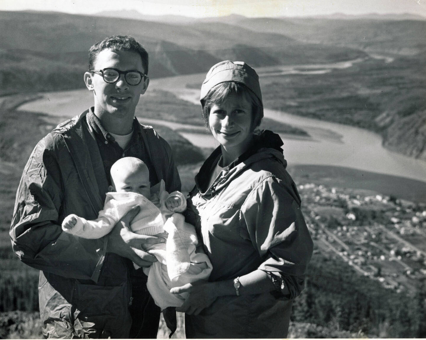 Charles and Tone Deehr are photographed with their daughter, Tina, near Dawson City, Yukon in 1961. Photo courtesy Charles Deehr
